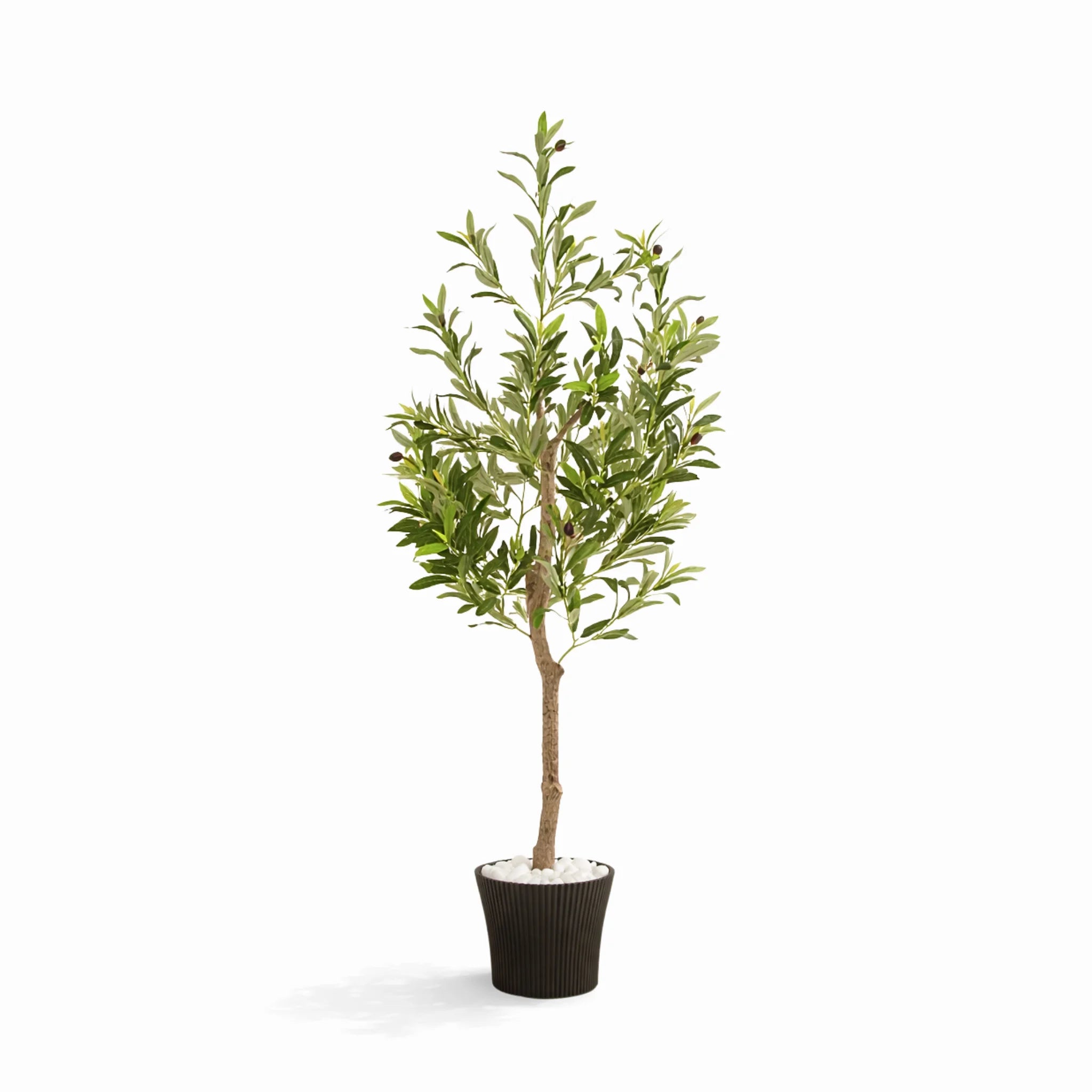 120CM Artificial Olive Tree with Decorative Pot & Mediterranean Stones