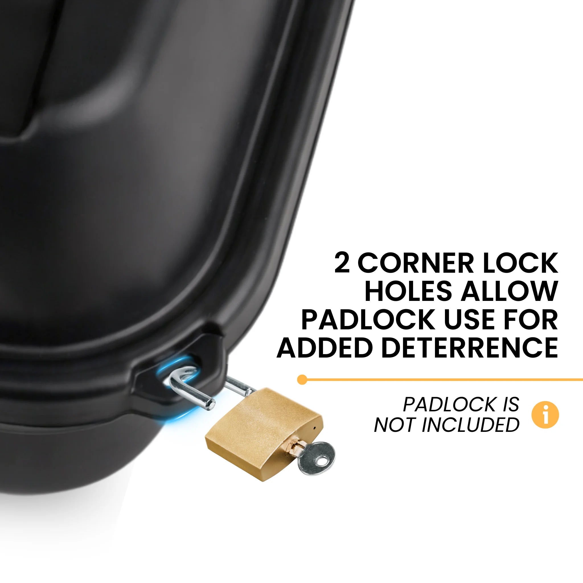 heavy duty storage box corner lock feature