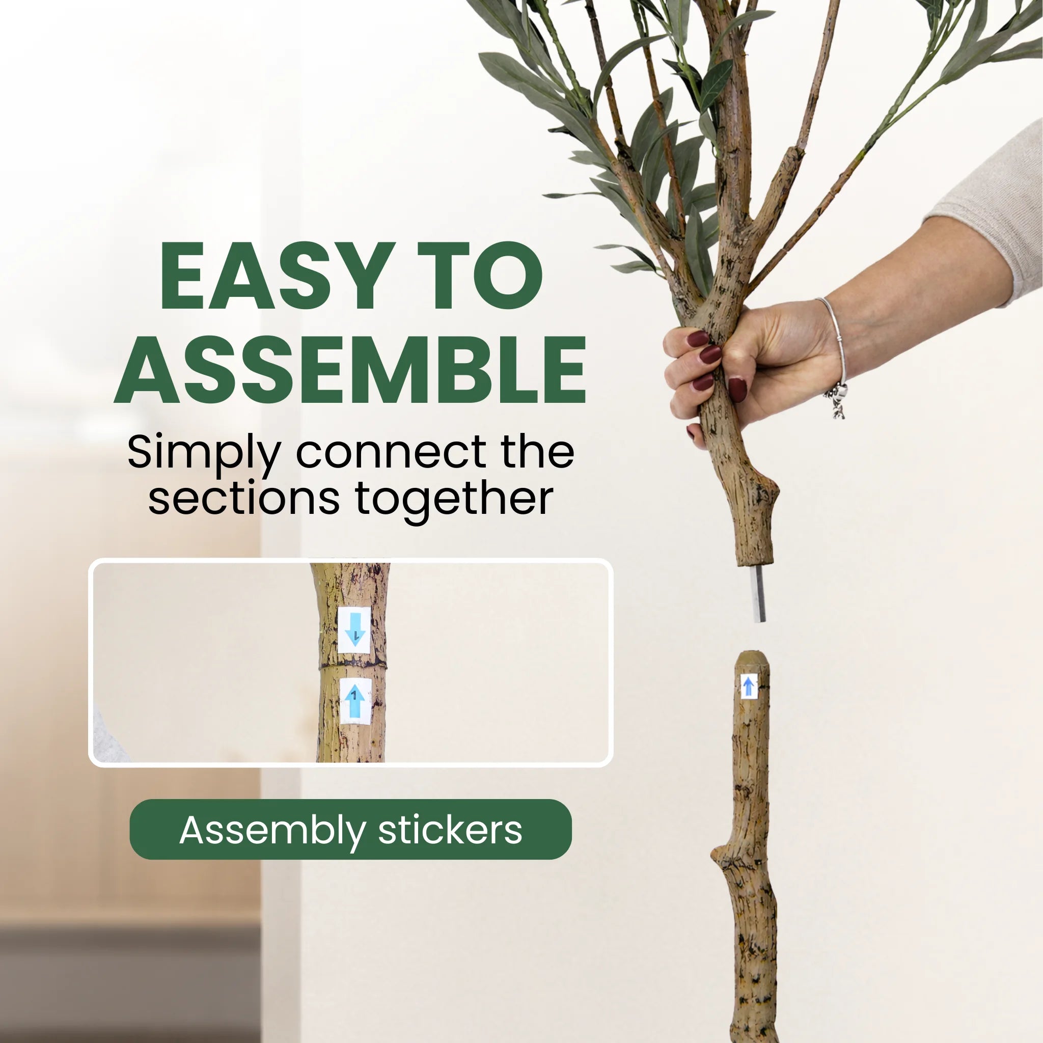 180CM Artificial Olive Tree with Decorative Pot & Mediterranean Stones