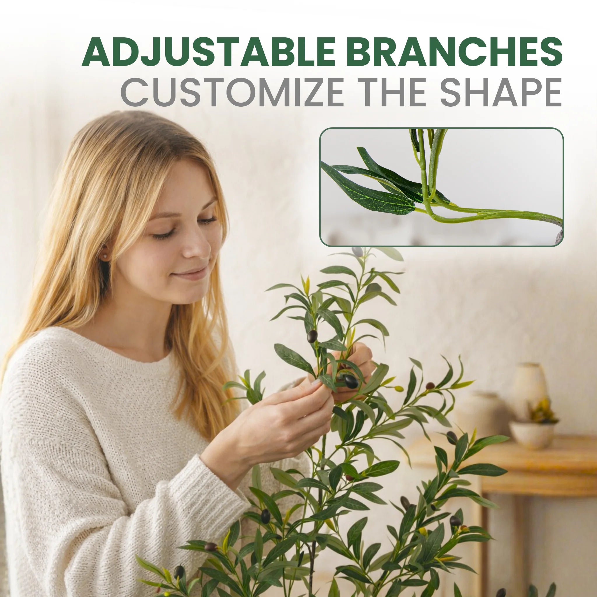 180CM Artificial Olive Tree with Decorative Pot & Mediterranean Stones