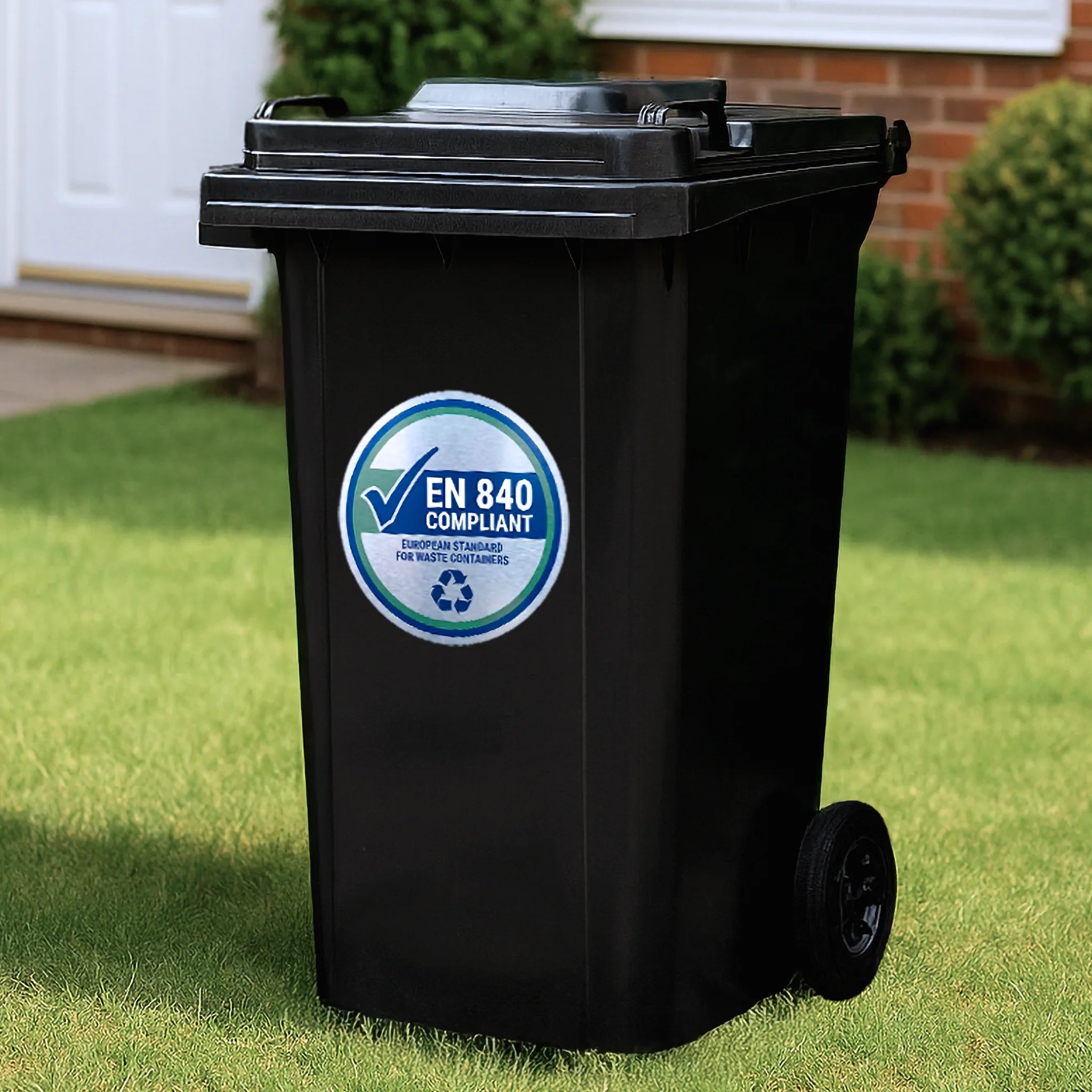240L Black Wheelie Bin with Lid - Council-Size