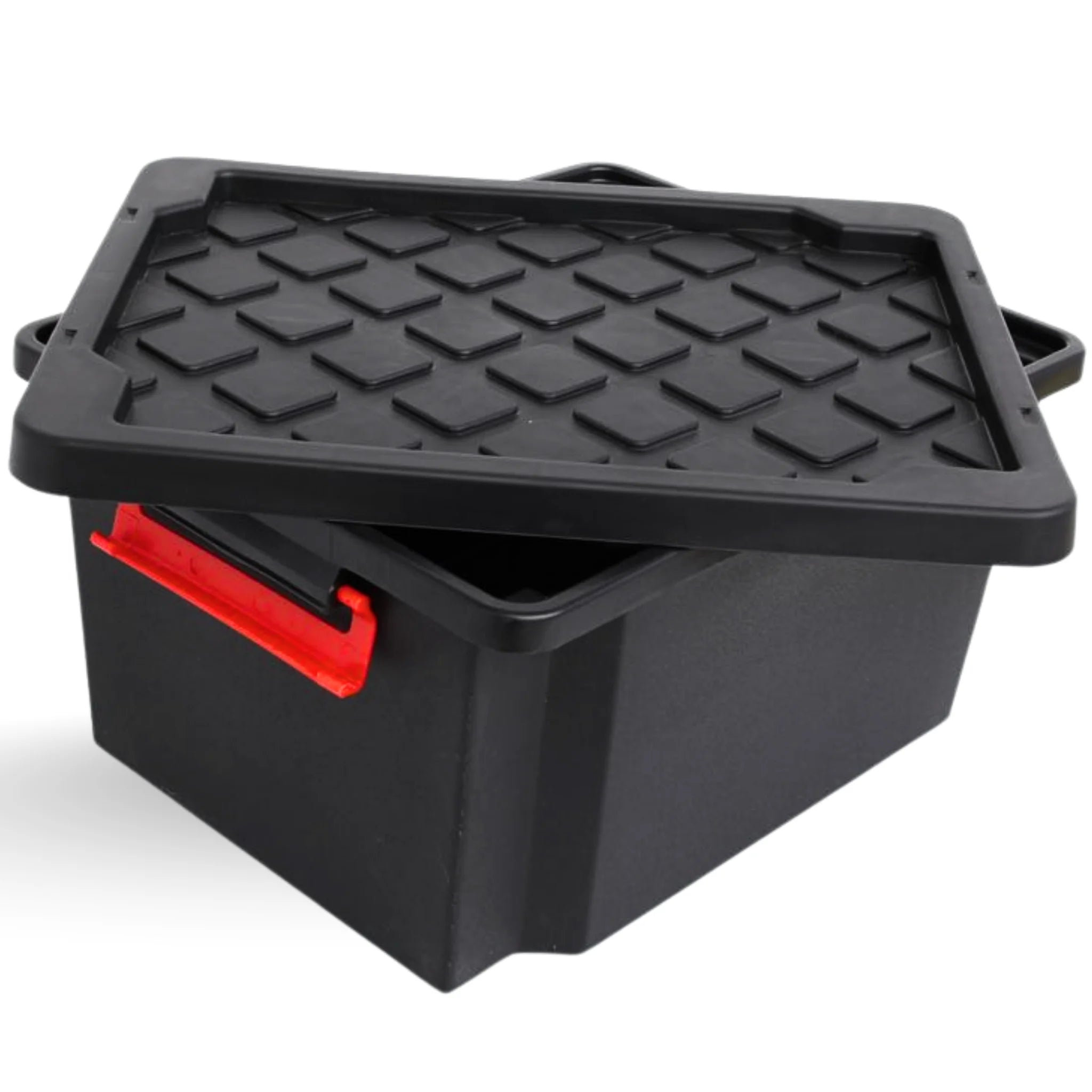25L stackable heavy duty plastic storage box with lid