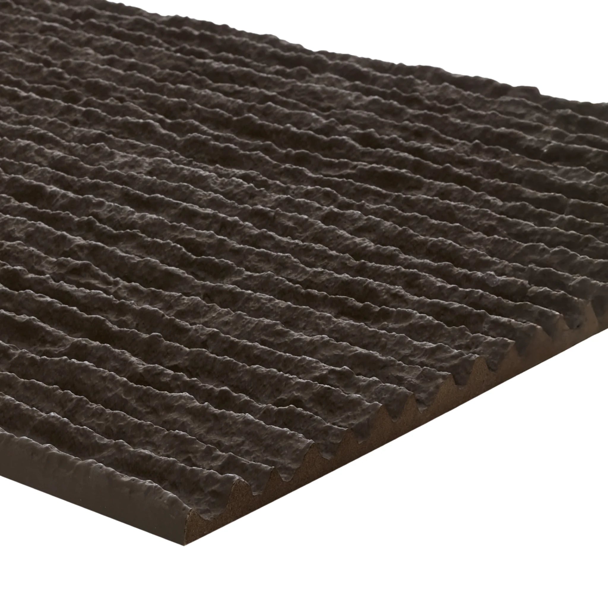 Charcoal brown faux stone wall panel with 3D texture used in wall panelling and cladding panels
