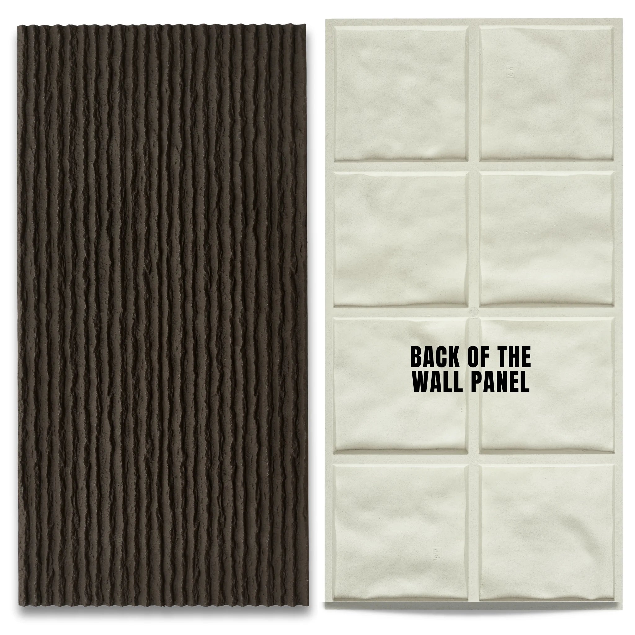 Front and back of 3d wall panels for stone cladding wall covering and decorative wall panels