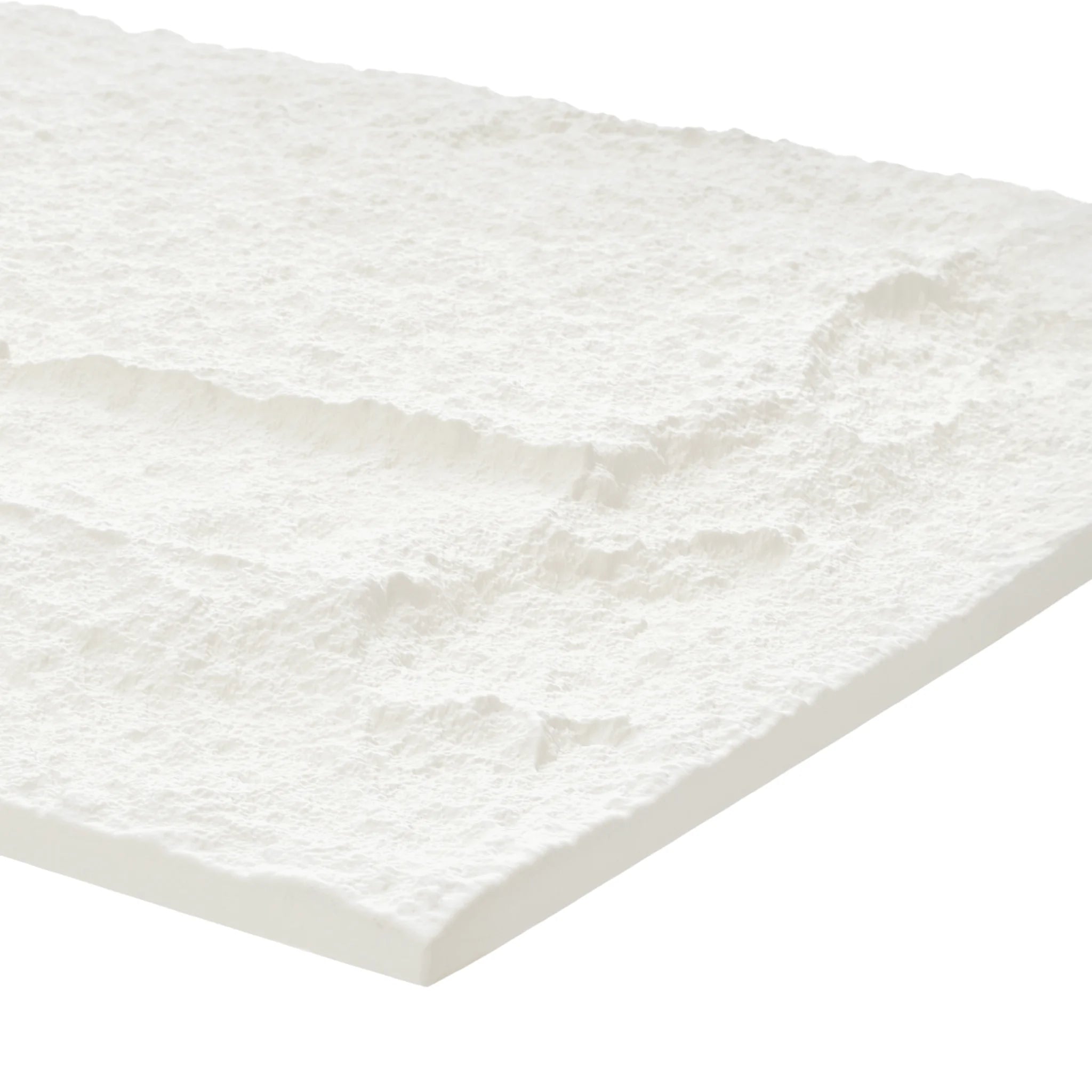 Ivory white faux stone wall panel with 3D texture used in wall panelling and cladding panels