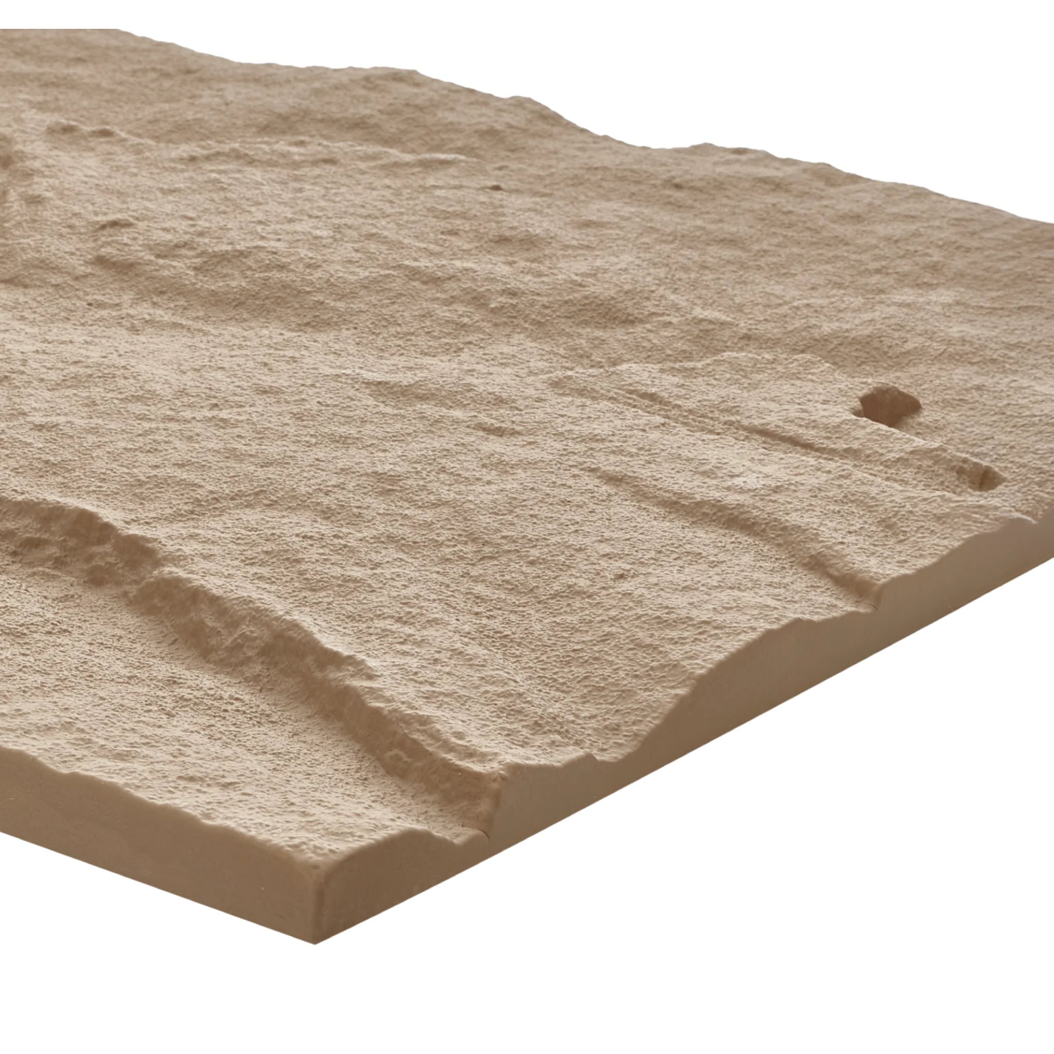 Sand beige faux stone wall panel with 3D texture used in wall panelling and cladding panels