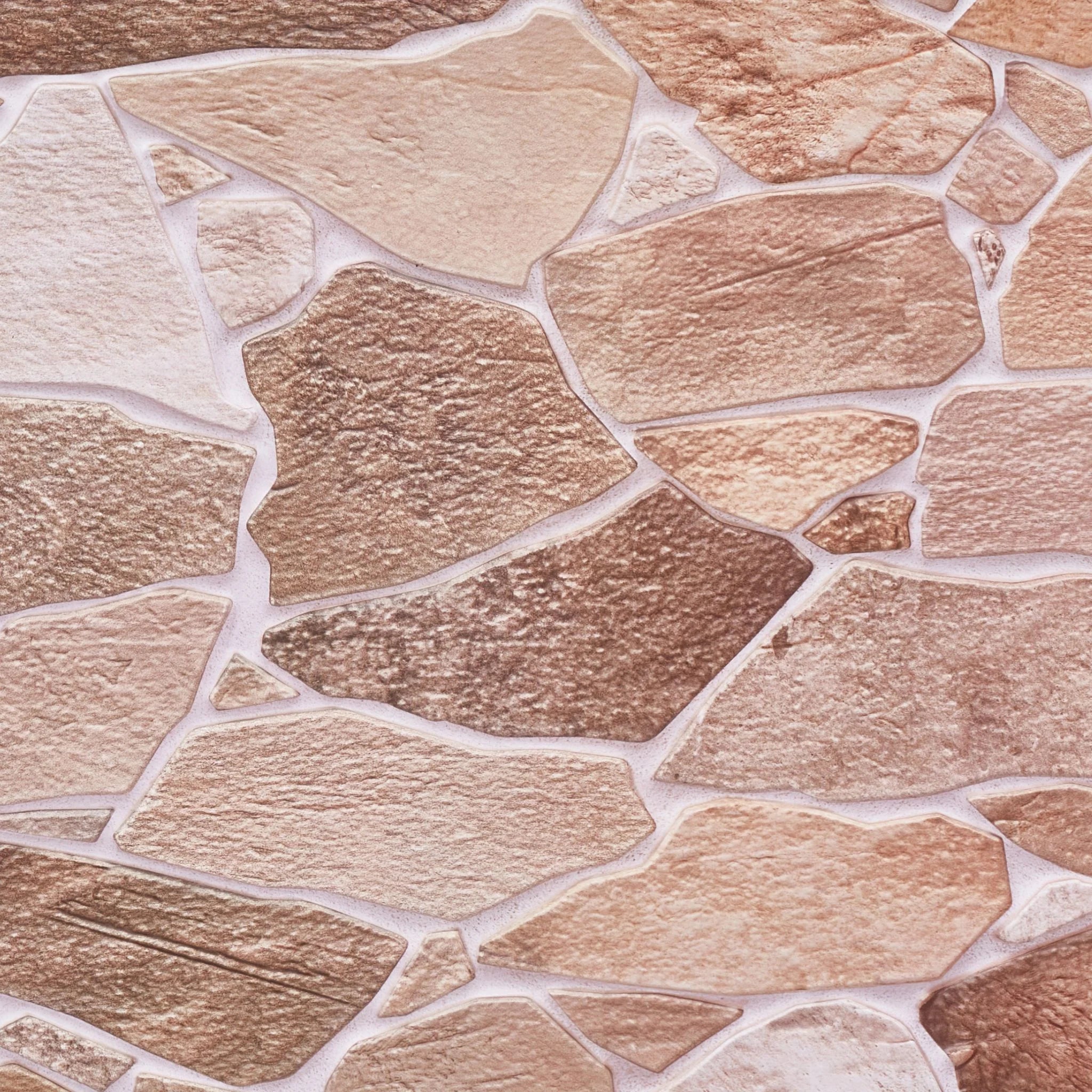 close-up of brown wild stone 3d wall panel texture