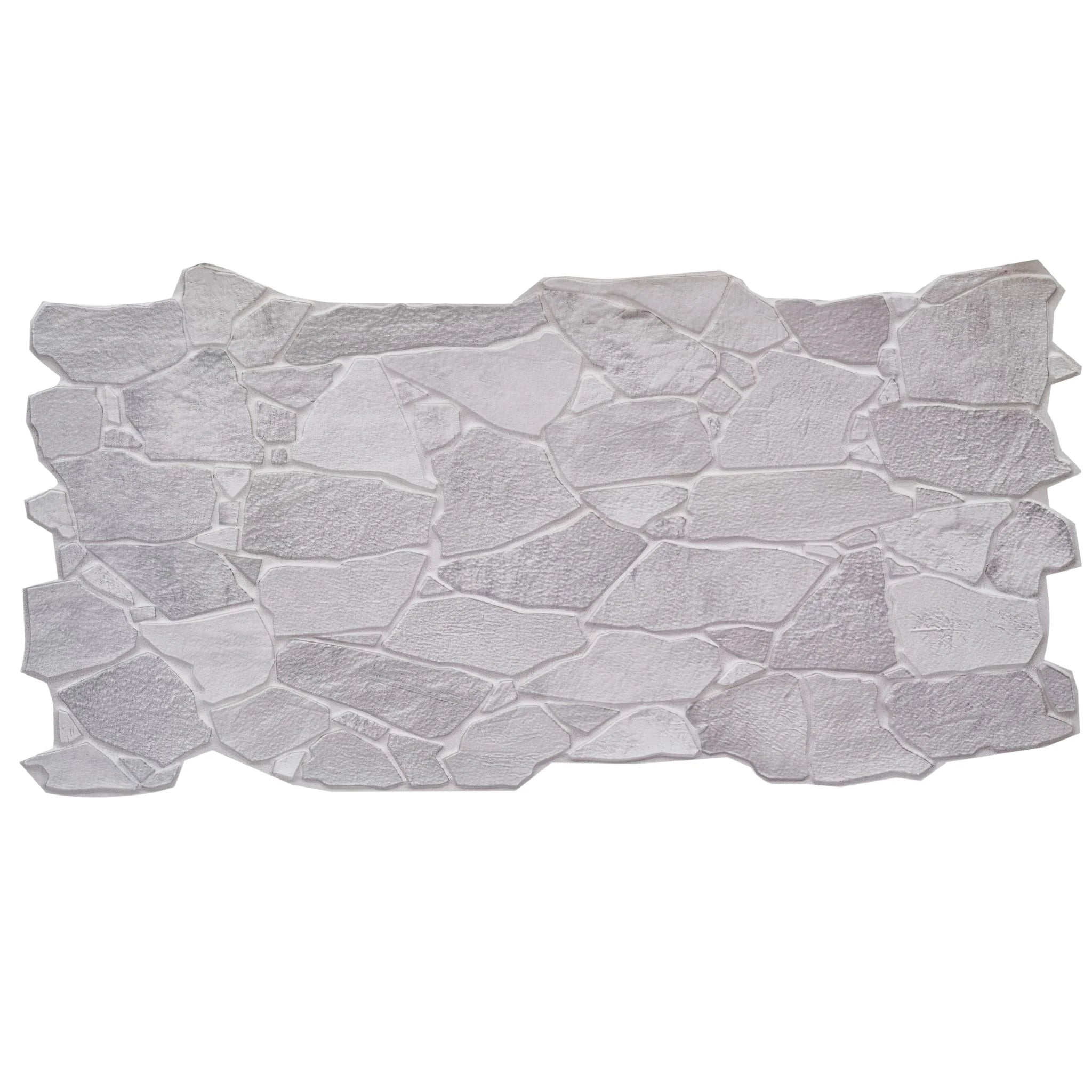 single 3d wall panel in grey wild stone pattern