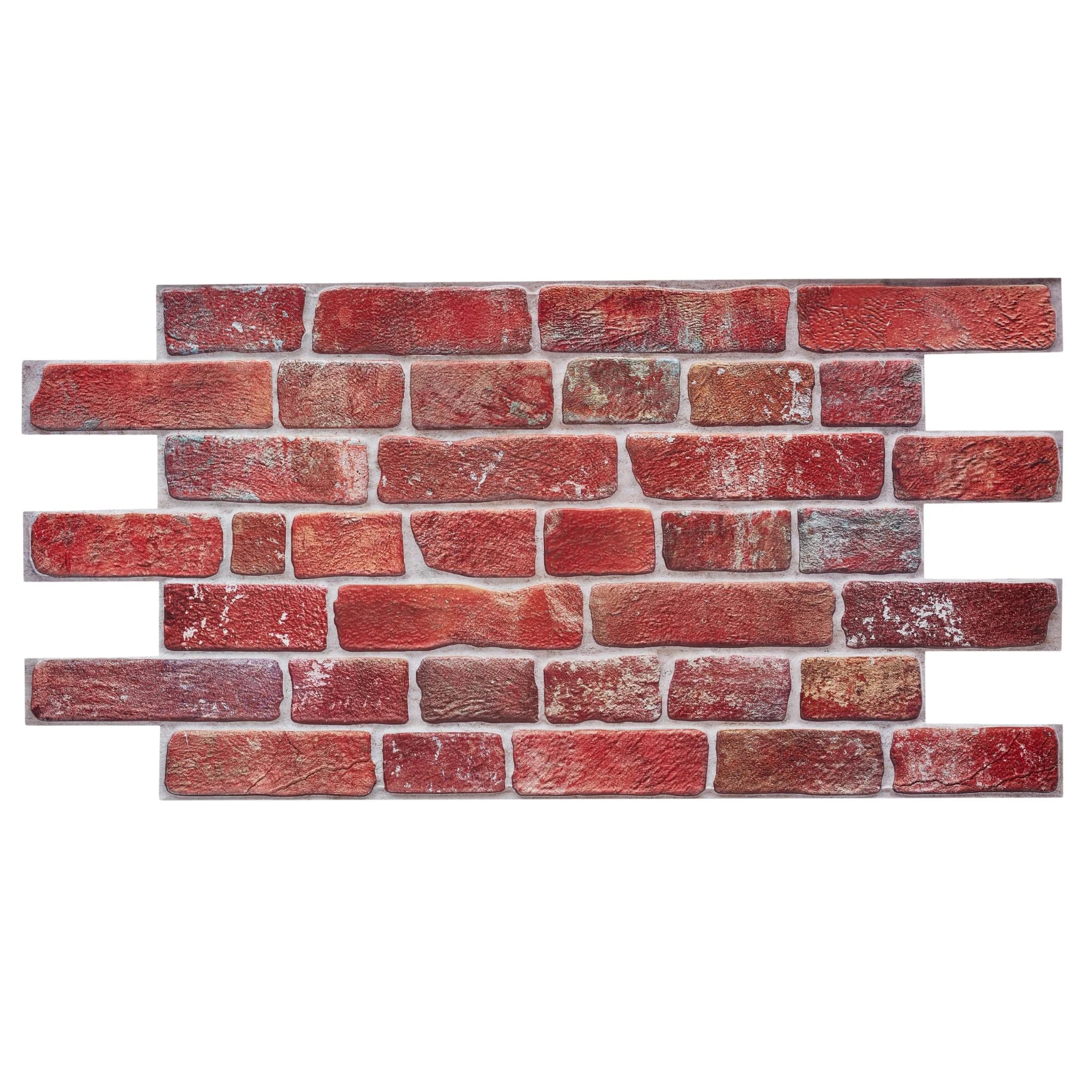 single 3d wall panel in red retro brick pattern
