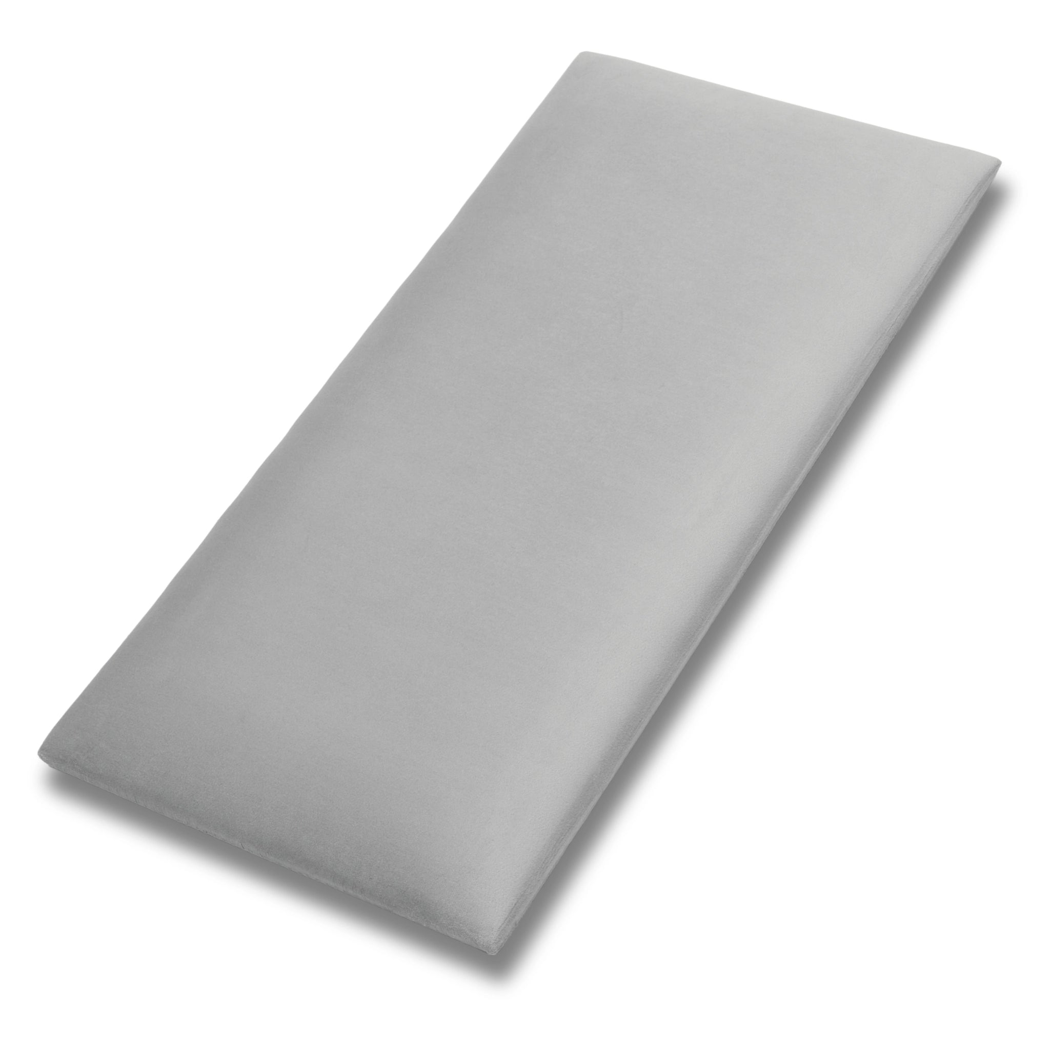 Grey Velvet Upholstered Wall Panels with Adhesive - 60x30cm