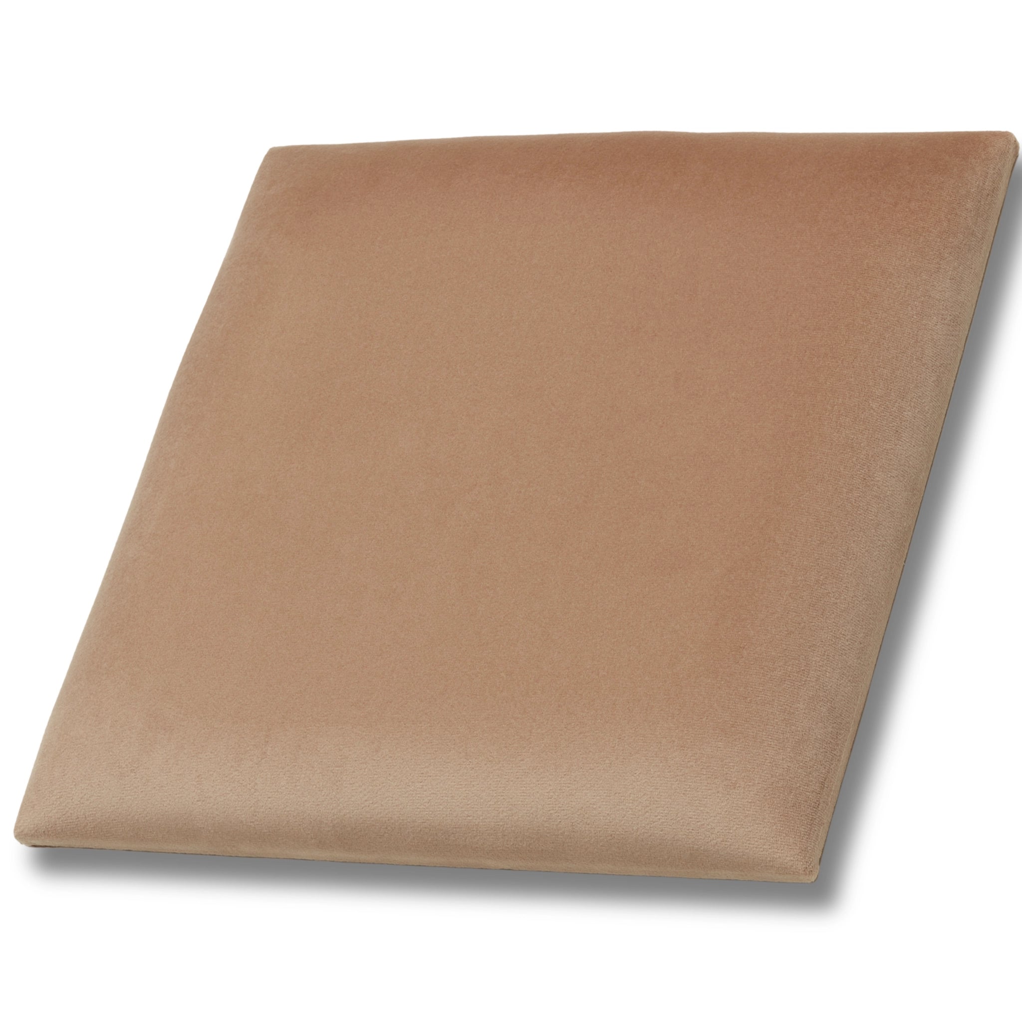 Brown Velvet Upholstered Wall Panels with Adhesive - 30x30cm