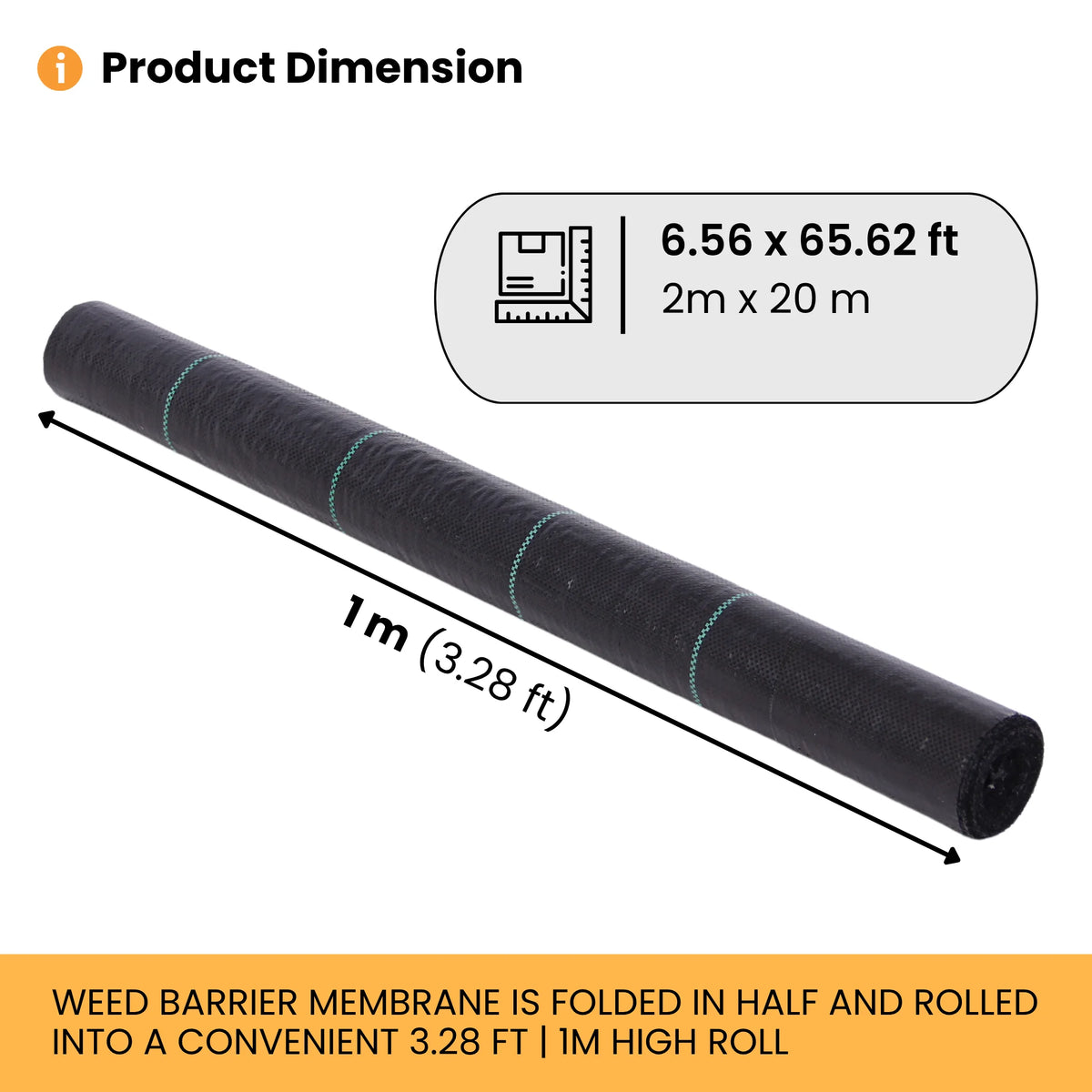 weed barrier membrane roll dimensions