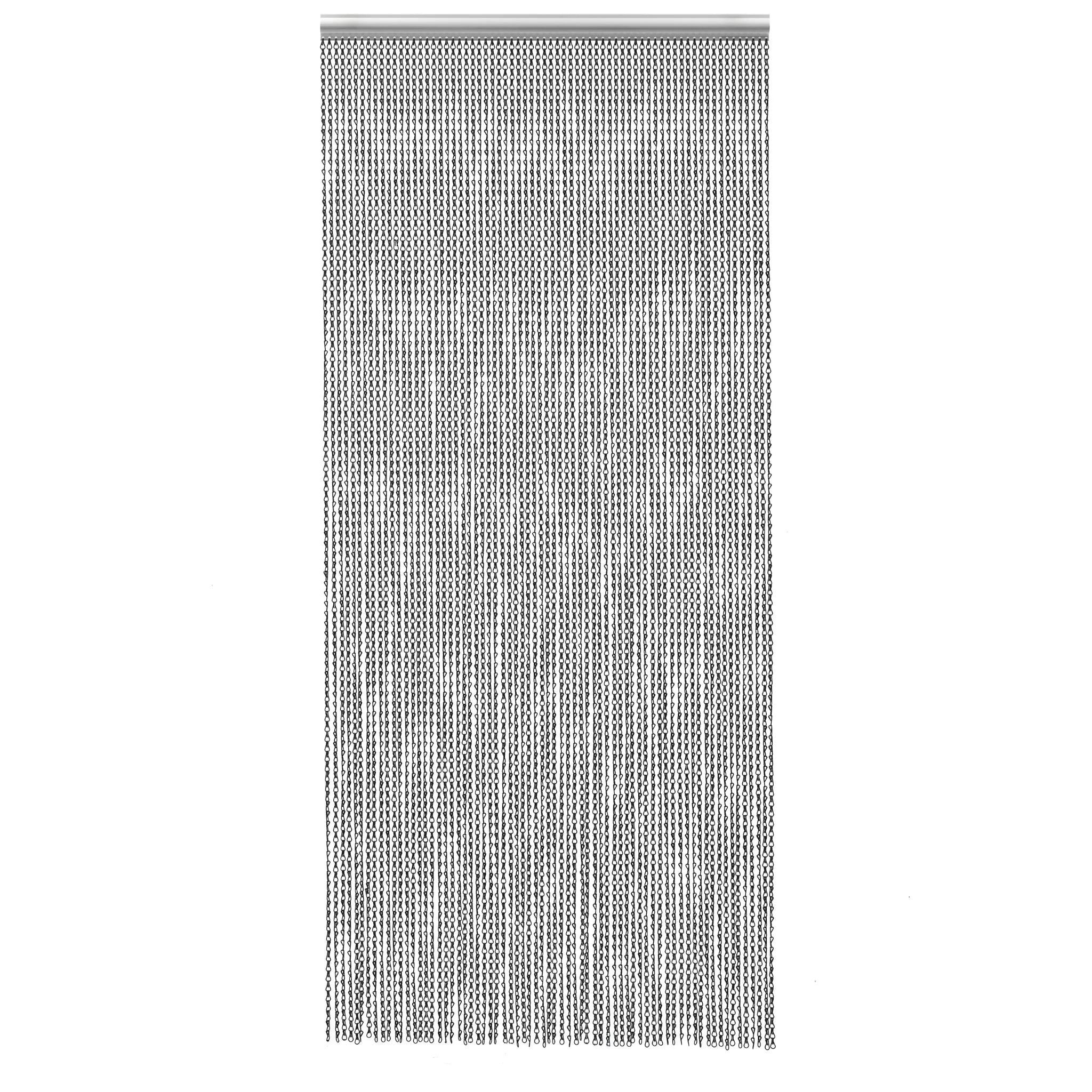 aluminium chain curtain in doorway to the patio