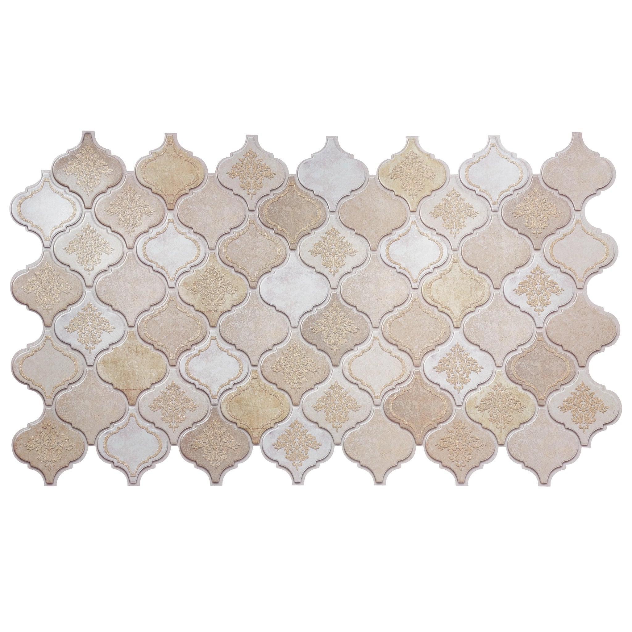 Beige wall panel with geometric patterns, close-up view