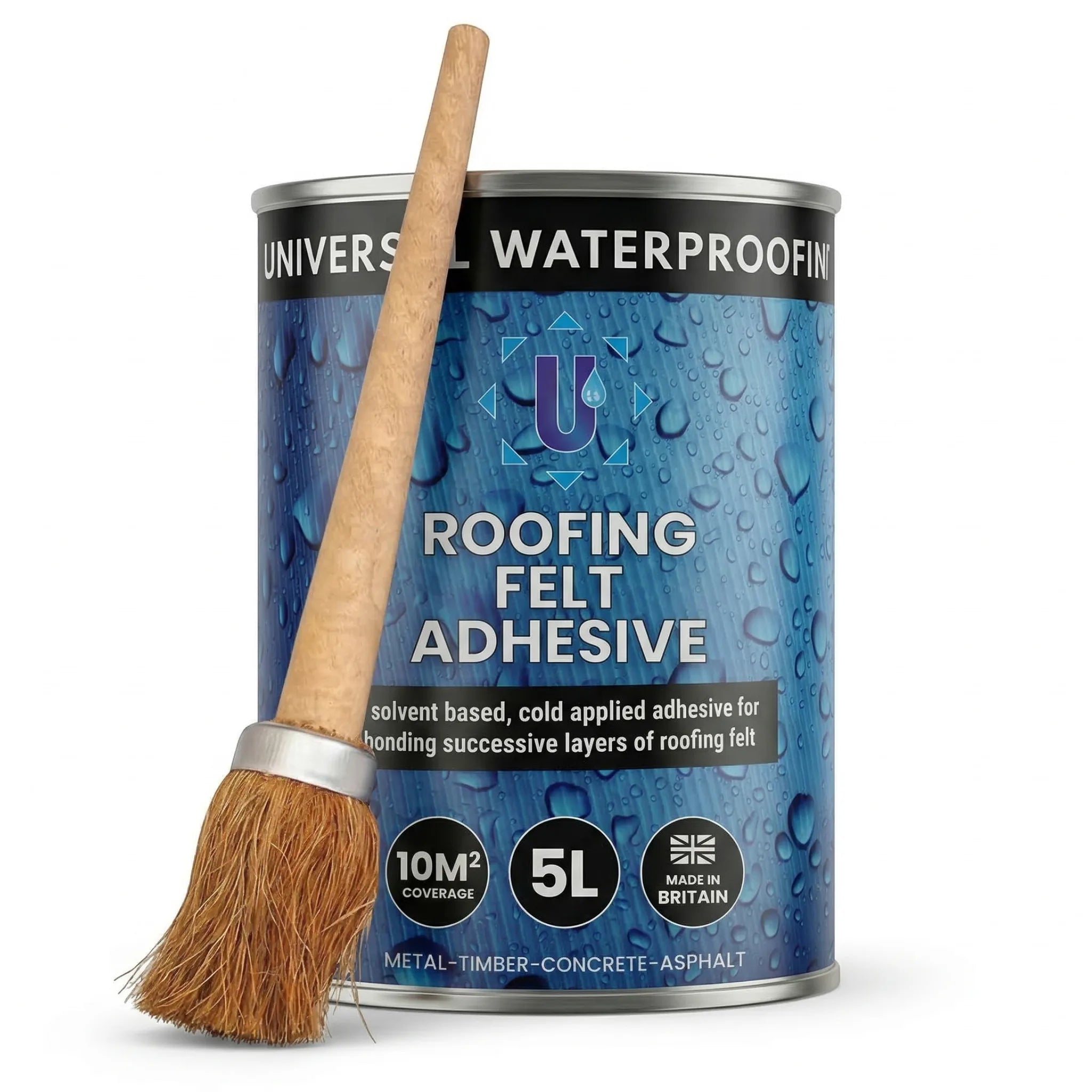 roofing felt adhesive tin with brush