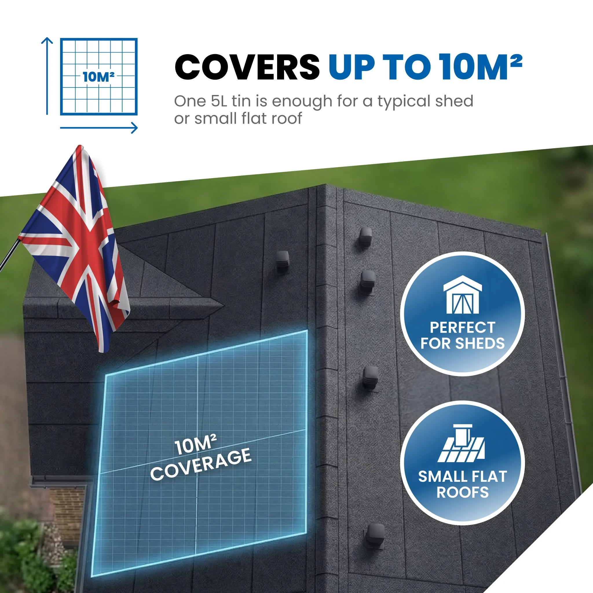 roof coverage illustration ten square meters