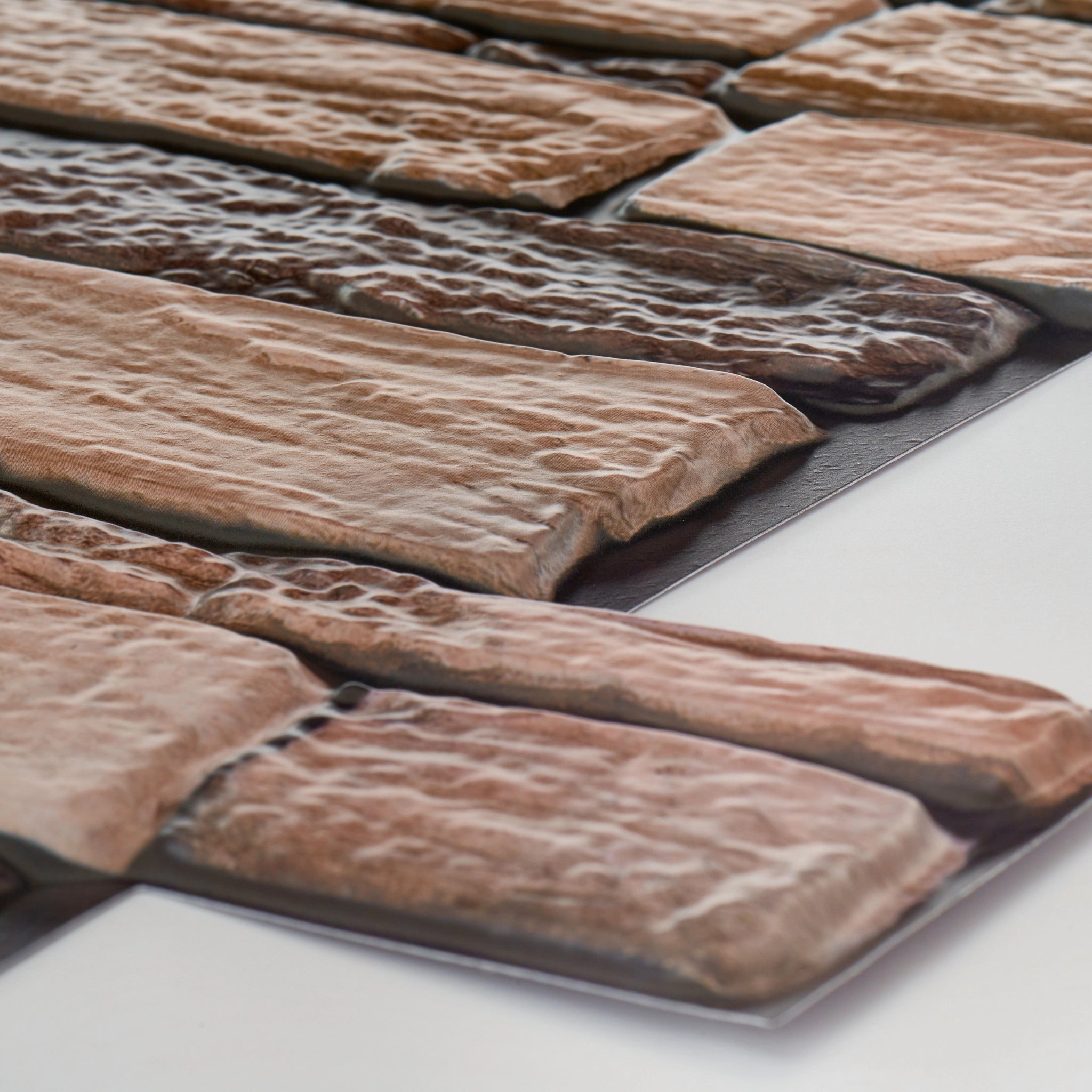 Closer look of the brown 3D wall panel