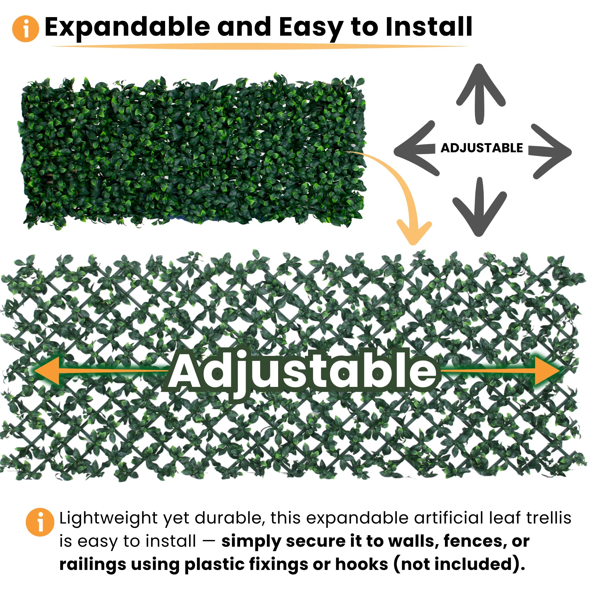 installation guide lightweight expandable artificial leaf screening