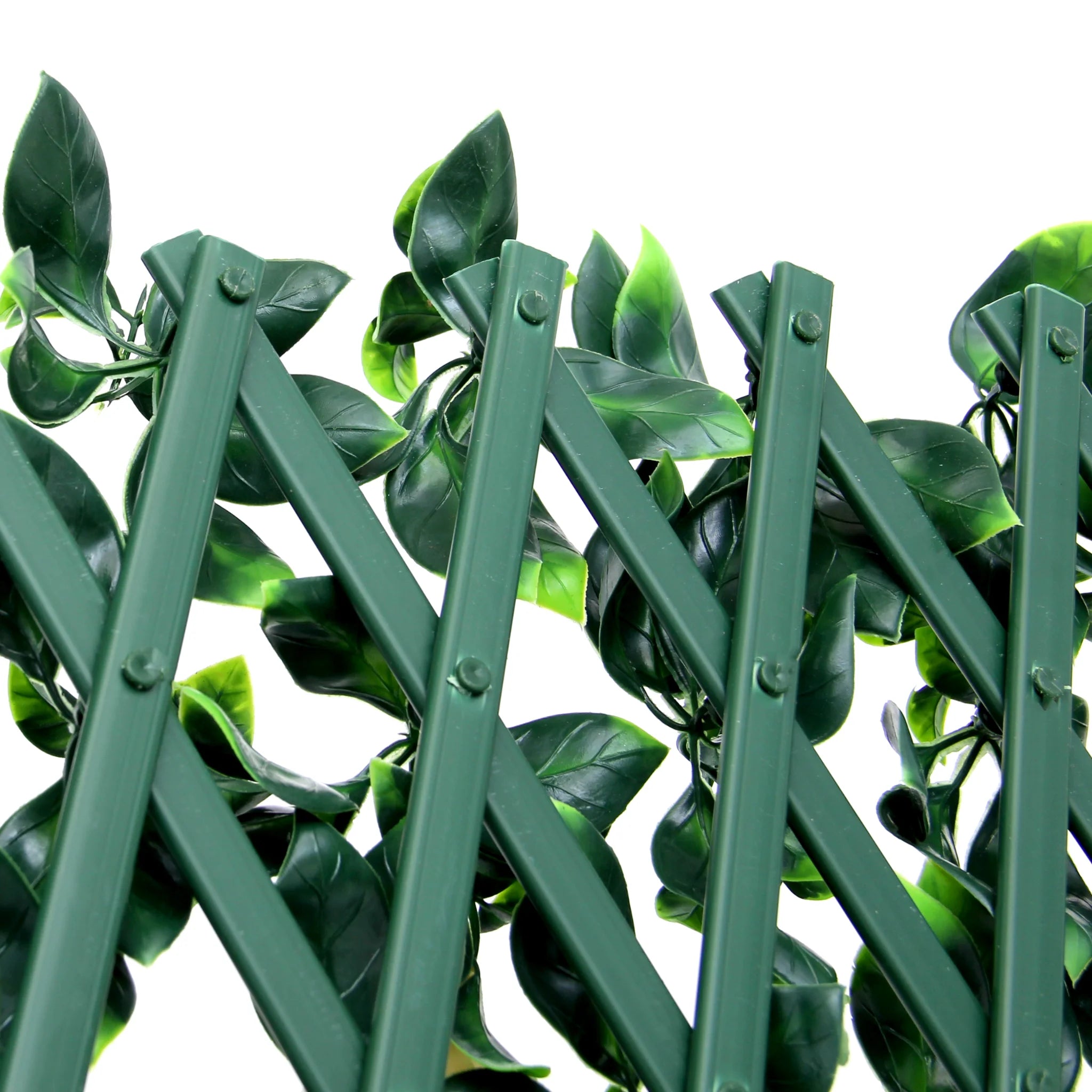 close look of expanded artificial fence screening