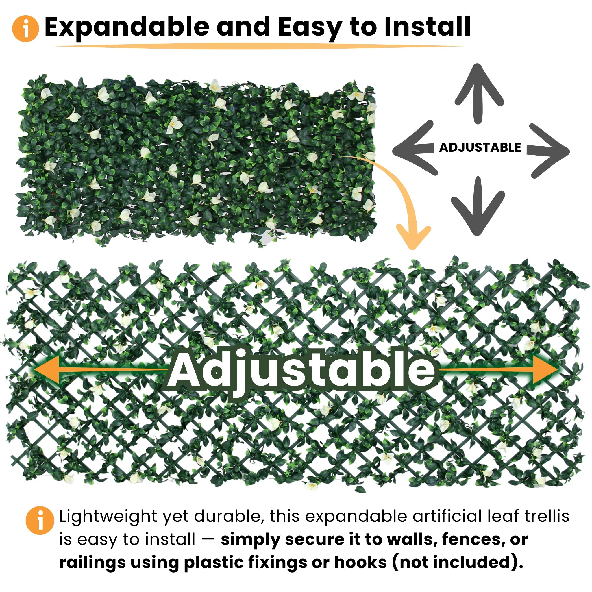 installation guide lightweight expandable artificial leaf screening