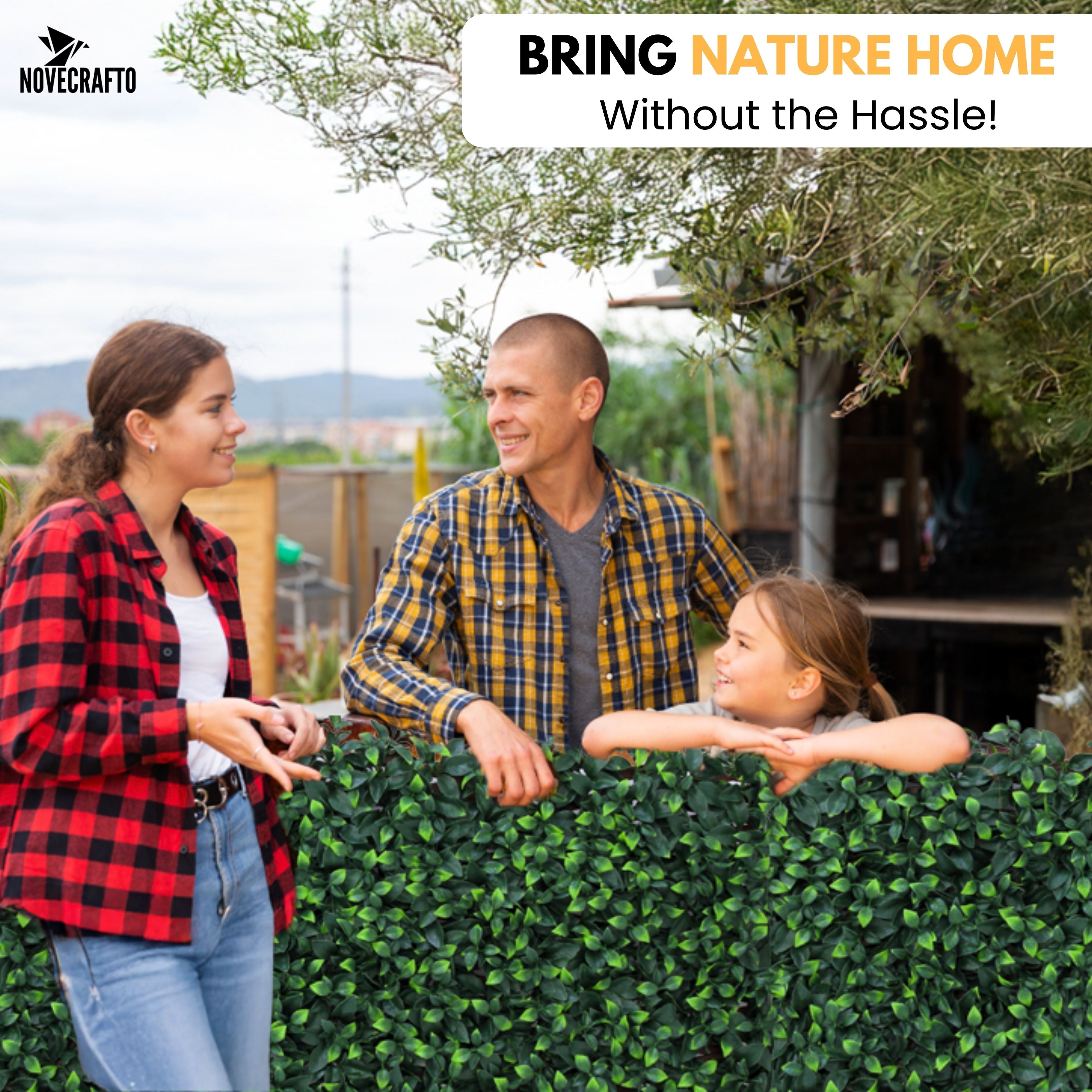 Expandable Trellis with Artificial Ficus Leaves – 35x71 in (90x180 cm) Garden Privacy Screen & Outdoor Decor