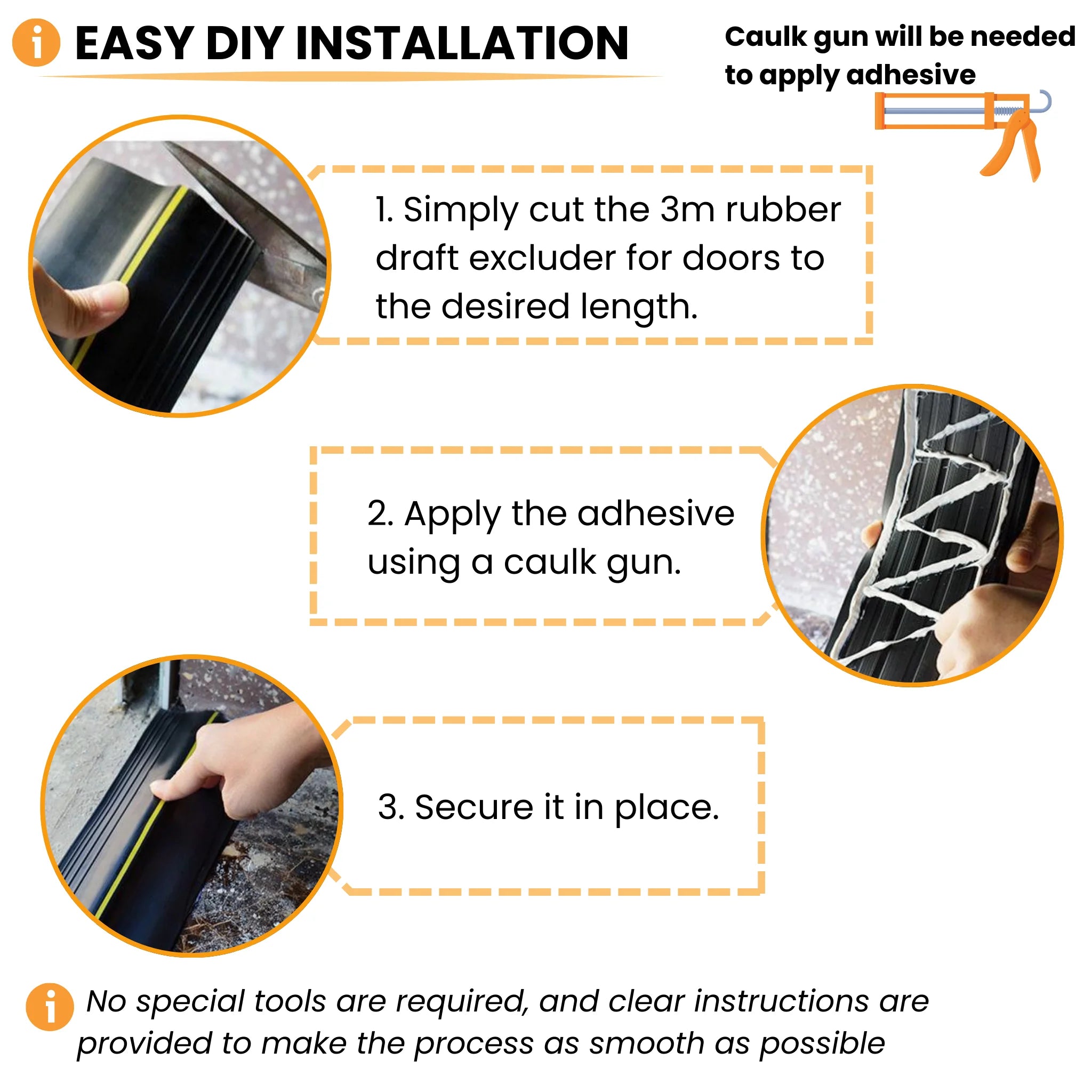 DIY install steps for garage door draught excluder
