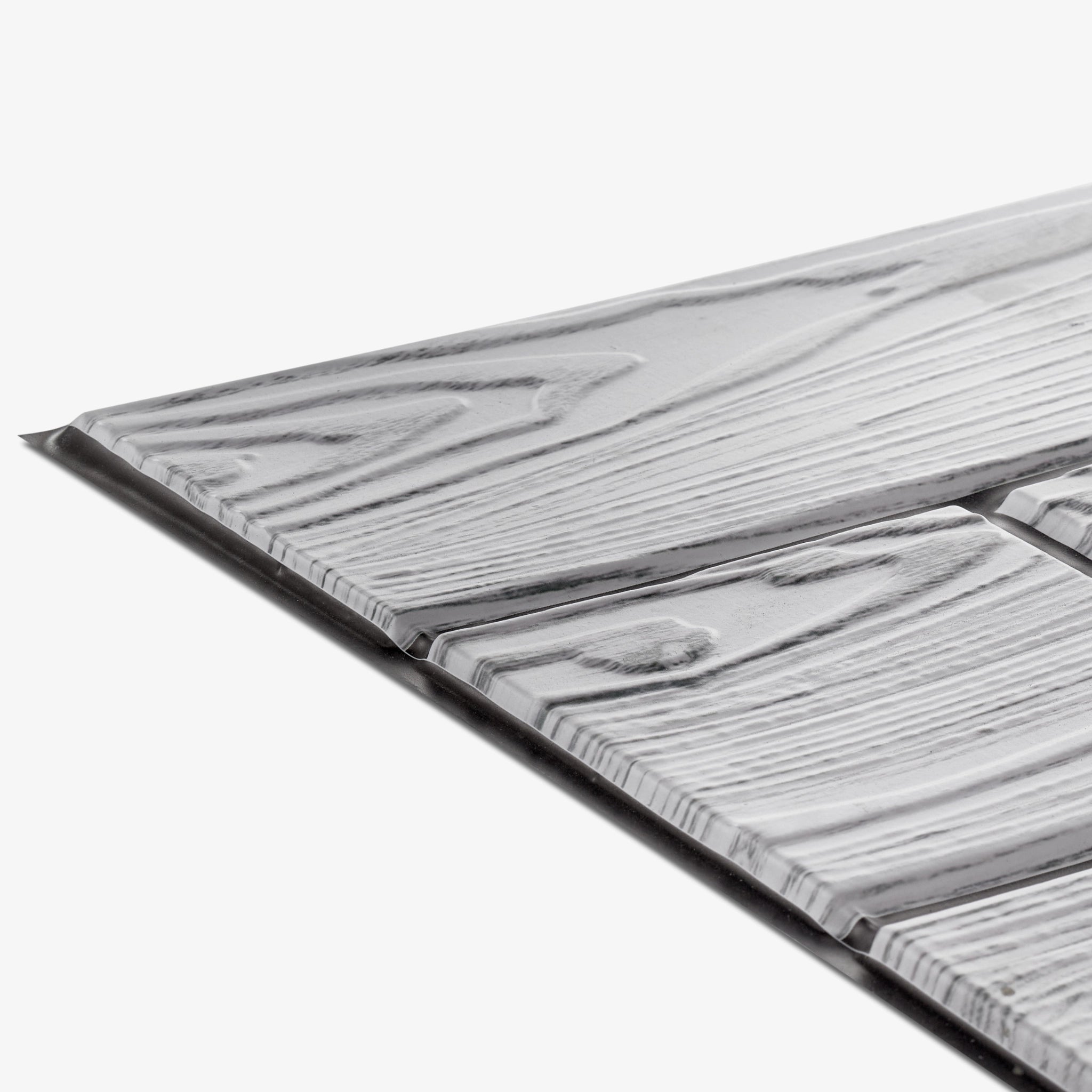 Closer look of the grey 3D wall panel