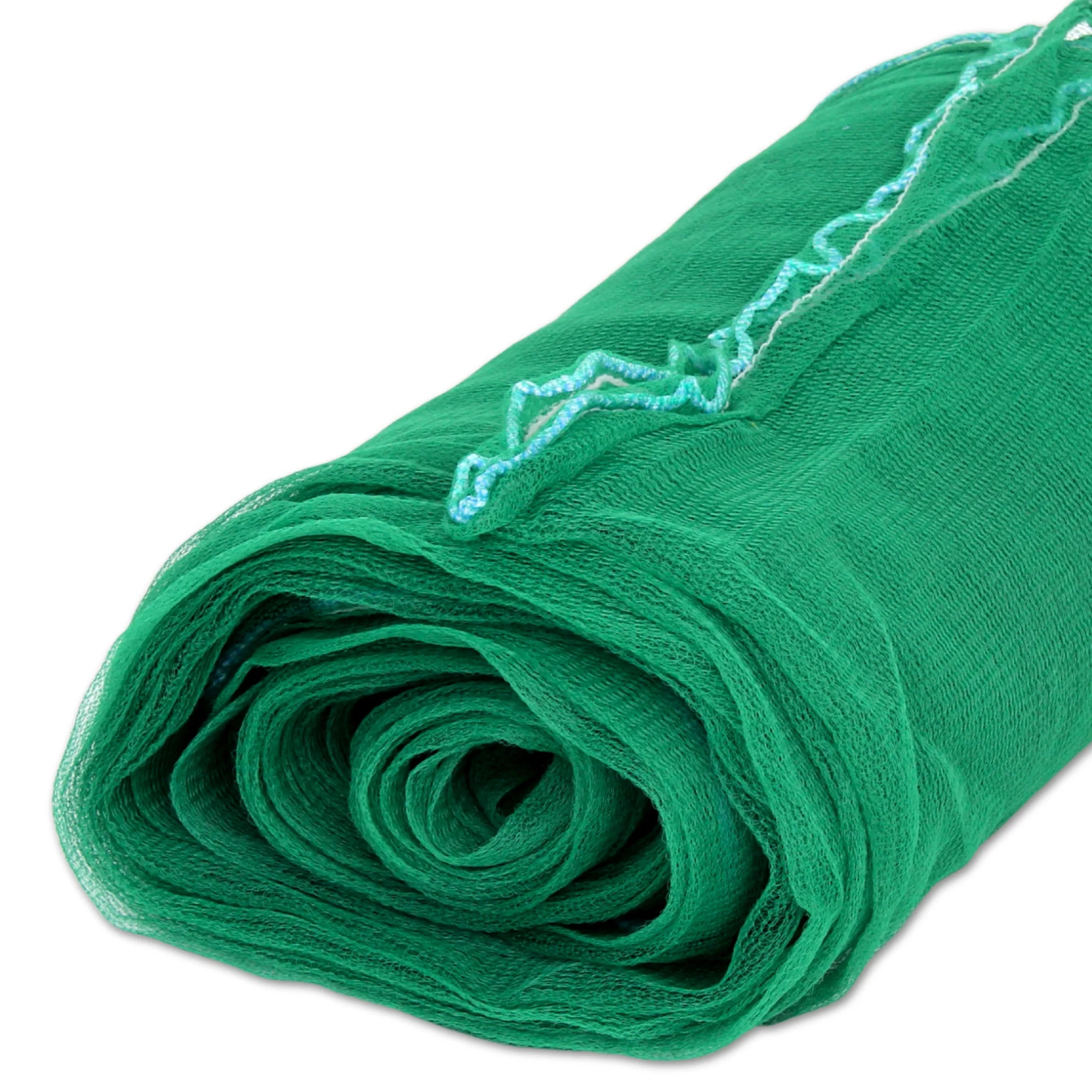 Construction netting with reinforced stitched edge