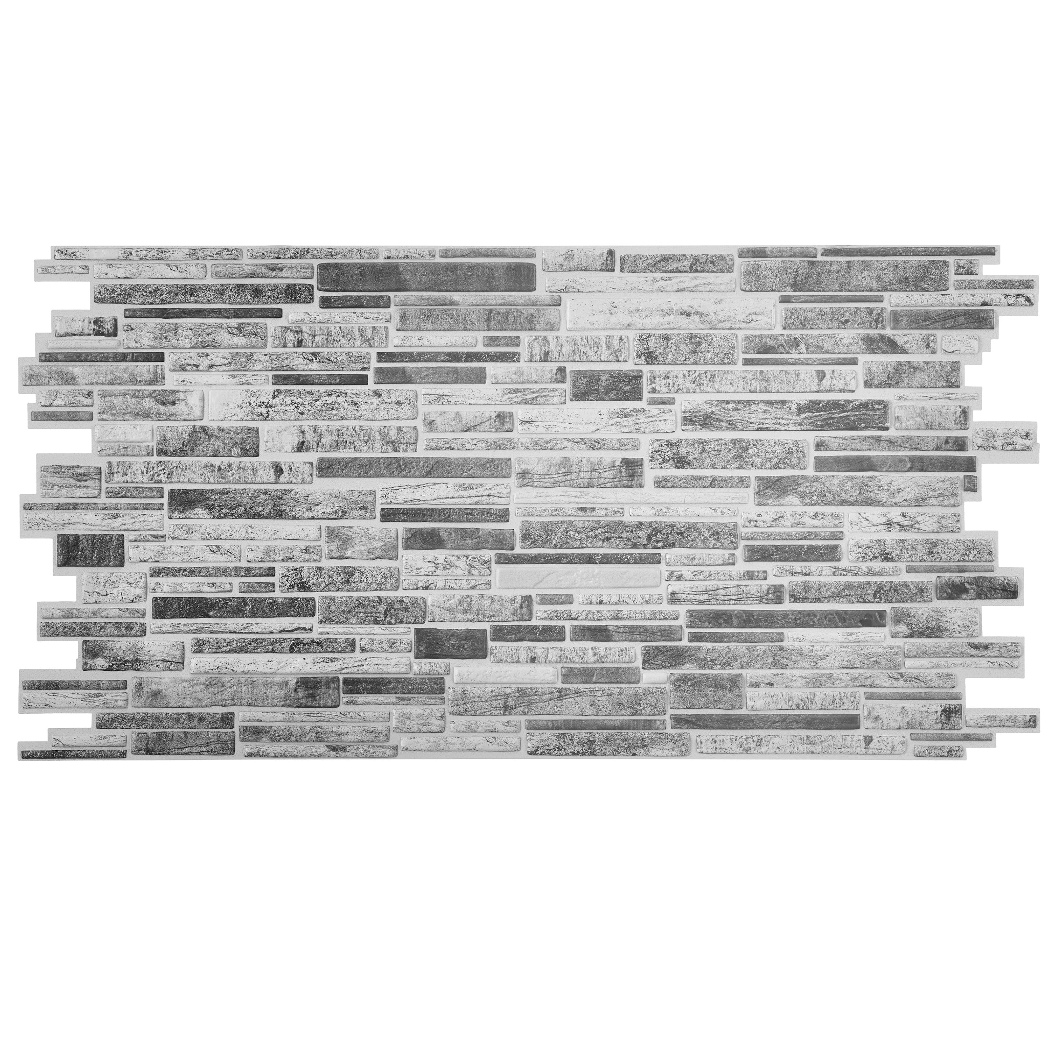 Closer look of the mix of grey, beige, & white 3D wall panel