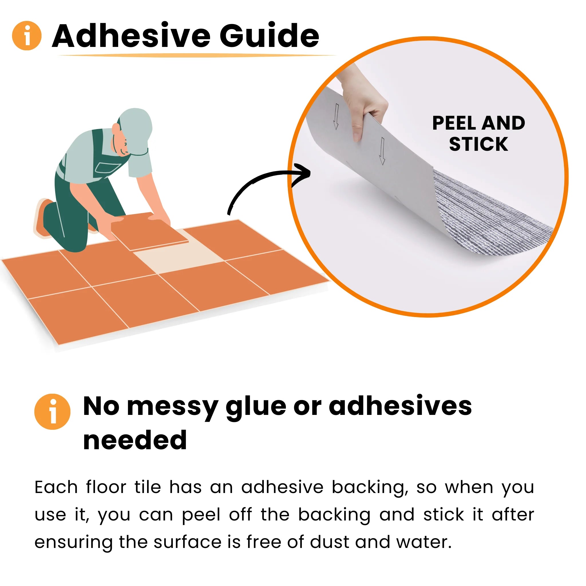Grey Carpet Effect - Vinyl Floor Tiles Self-Adhesive