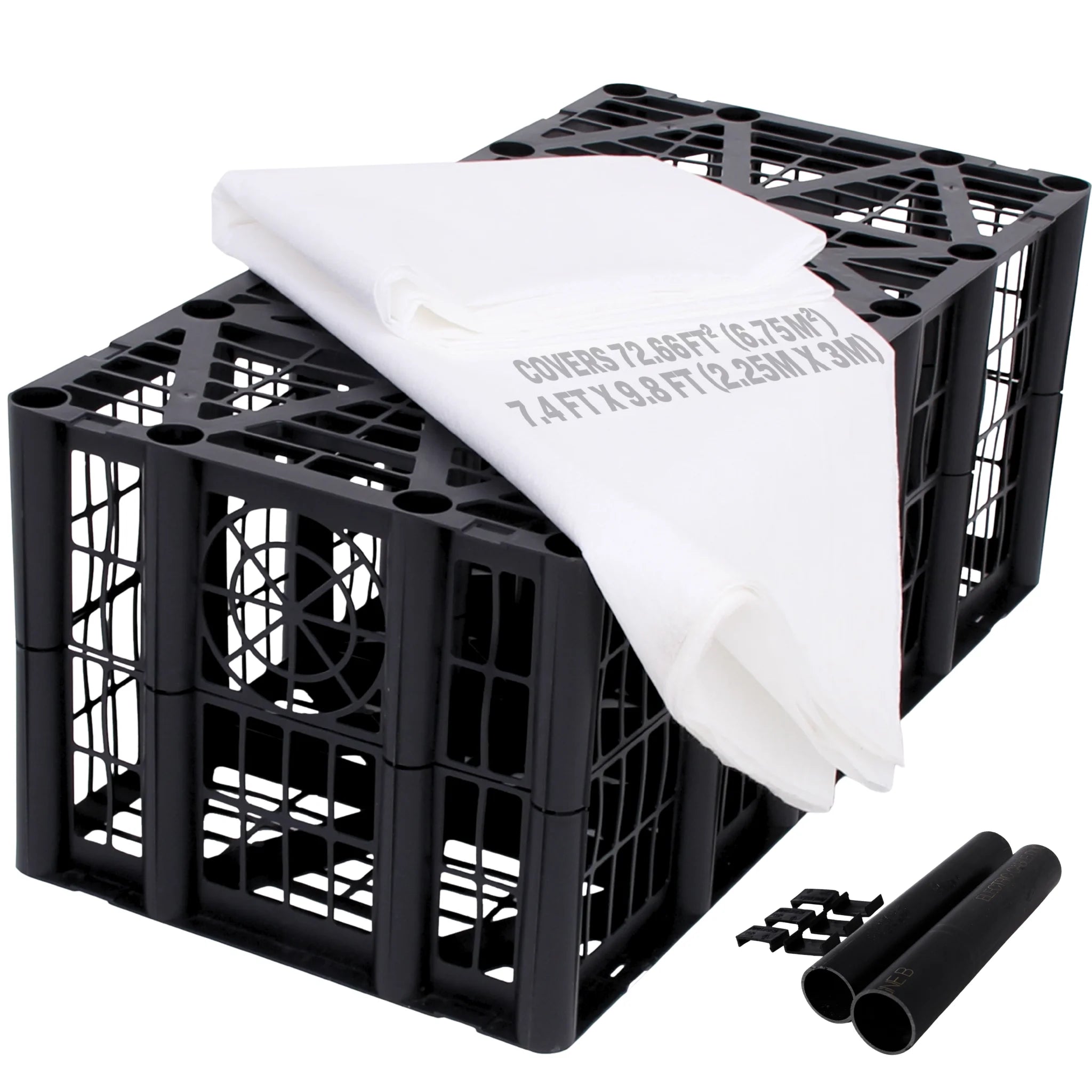 Modular soakaway crate kit with breathable geotextile membrane
