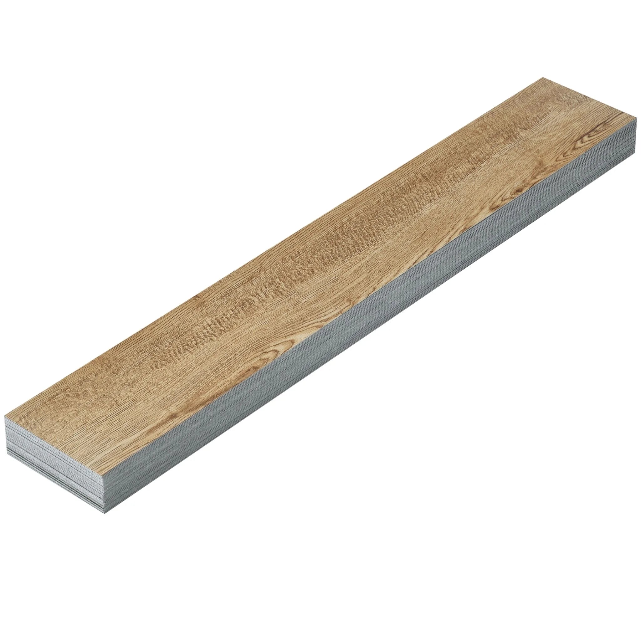 single dark beige wooden floor plank against white background