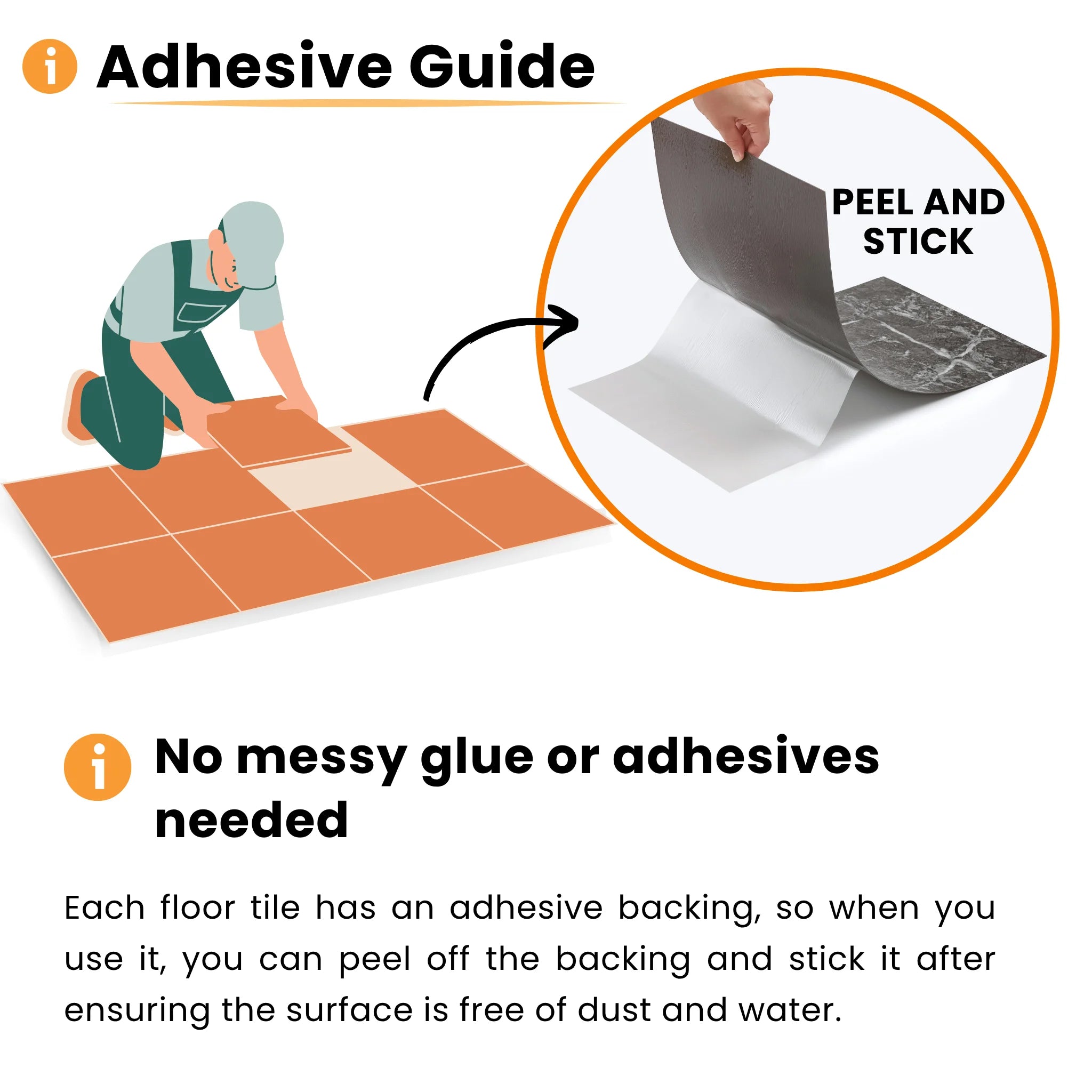 Large Rectangular Self-Adhesive Vinyl Floor Tiles adhesive guide