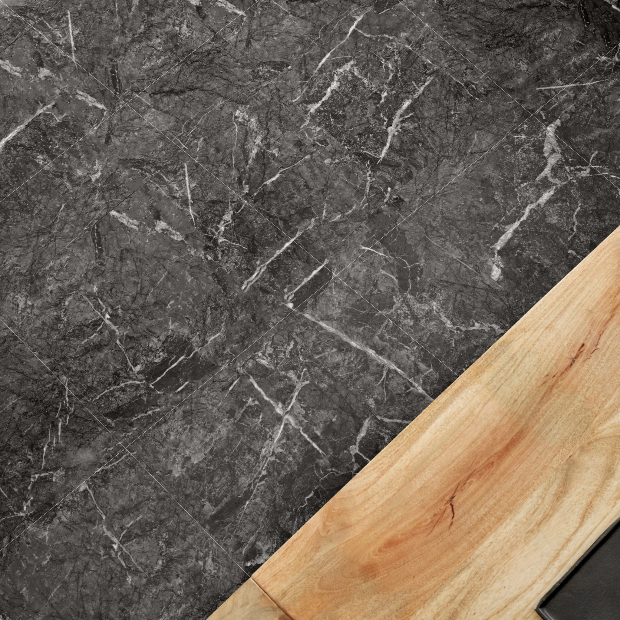 Large Square Self-Adhesive Vinyl Floor Tiles – Black Marble