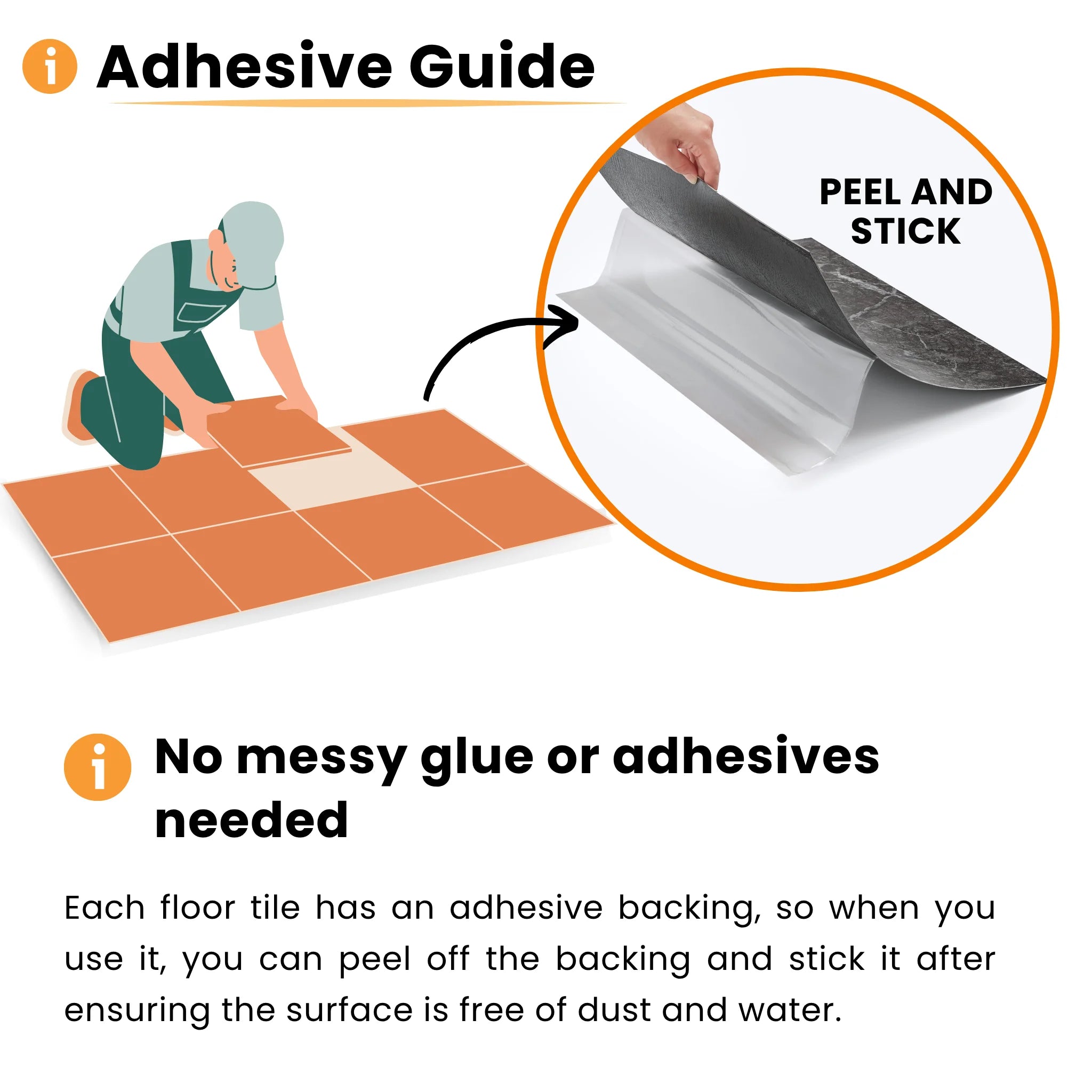 Large Square Self-Adhesive Vinyl Floor Tiles adhesive guide