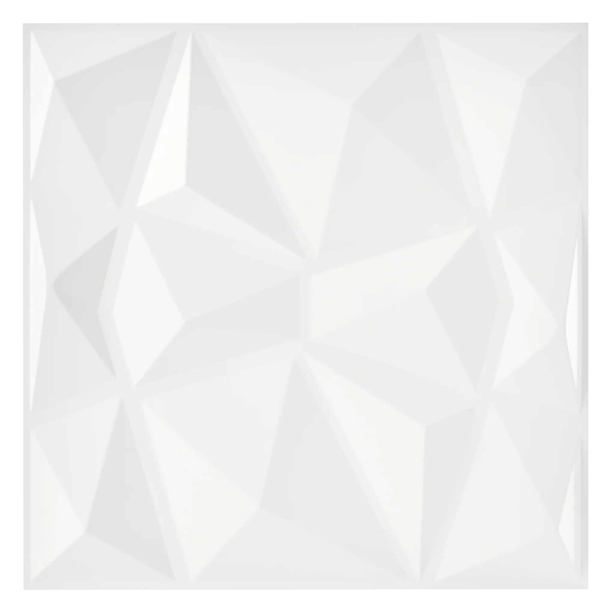 White PVC wall panel with diamond patterns, close-up view