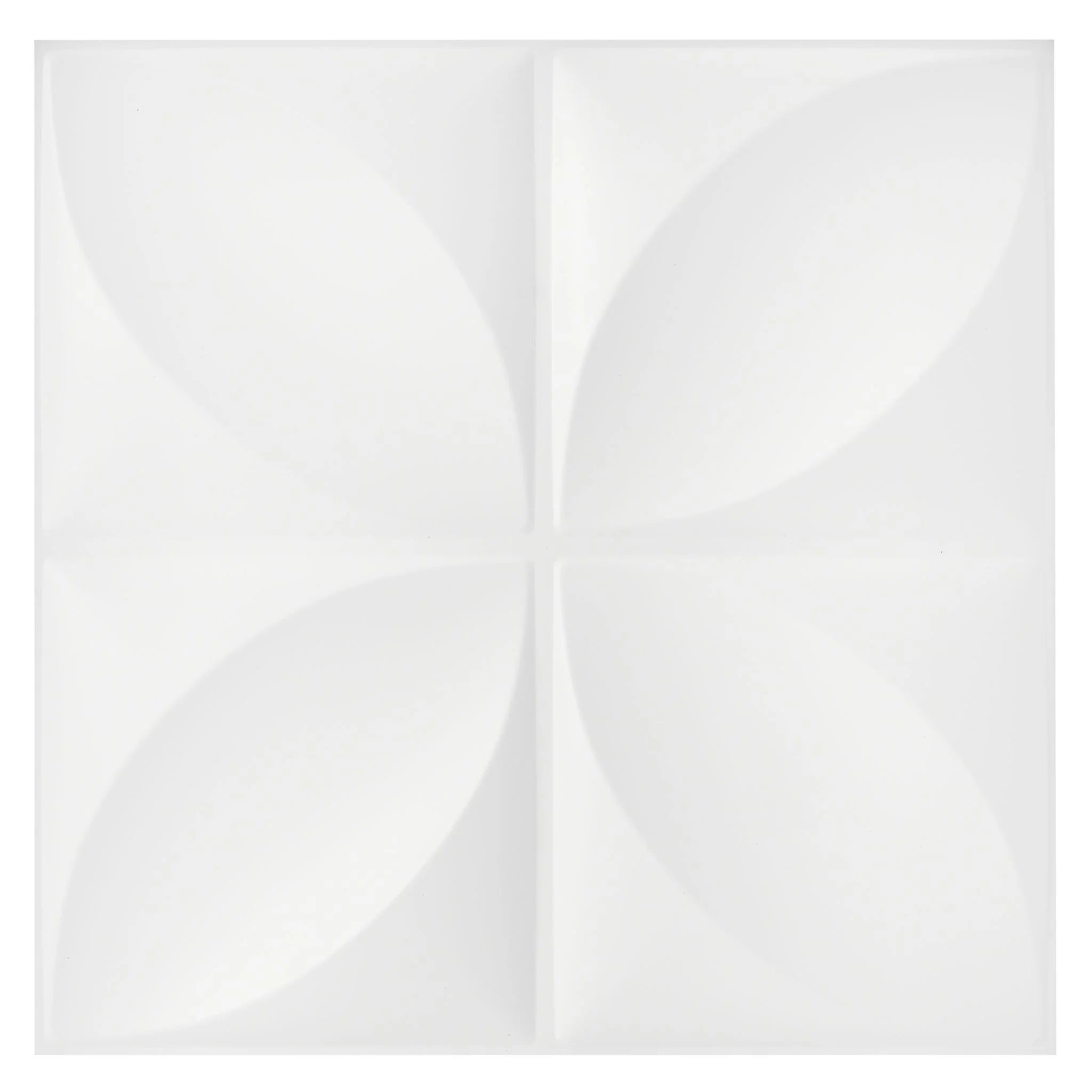 Matte White Floral Pattern - PVC Wall Panel