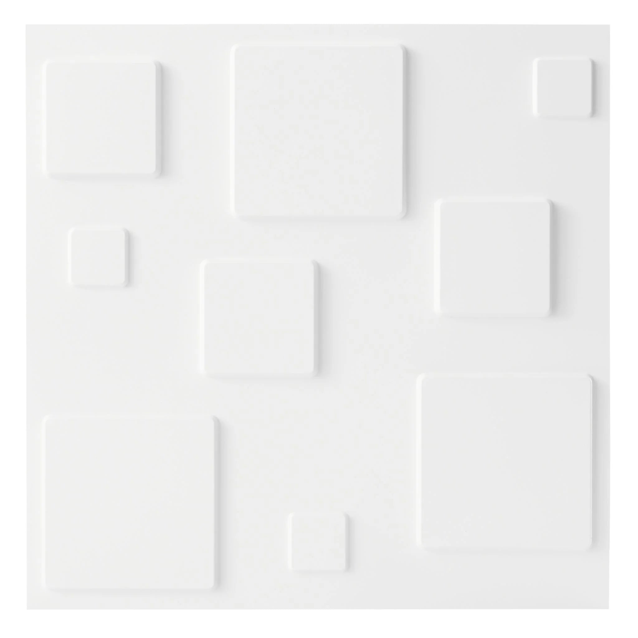 White PVC wall panel with geometric patterns, close-up view