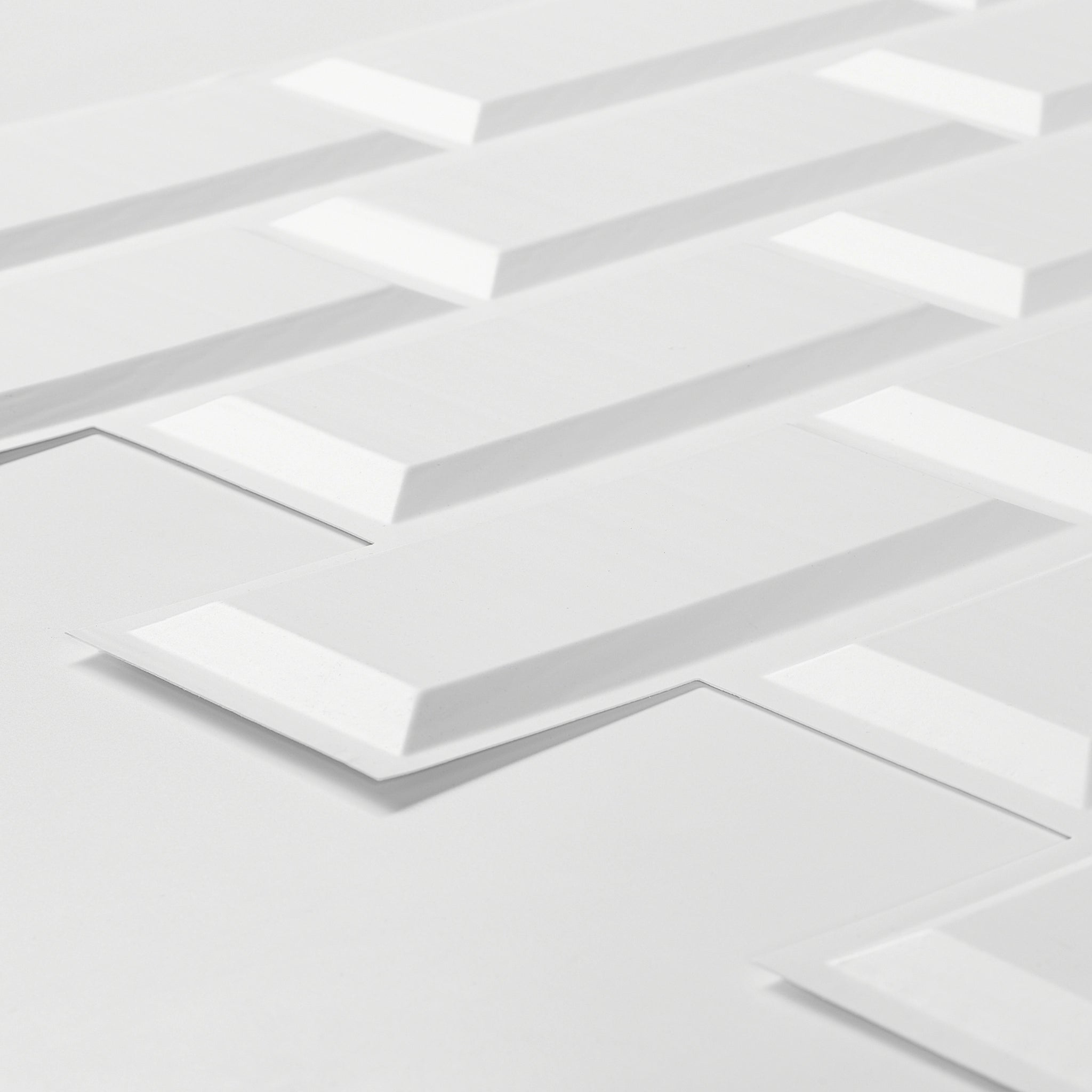 Closer look of the white 3D wall panel