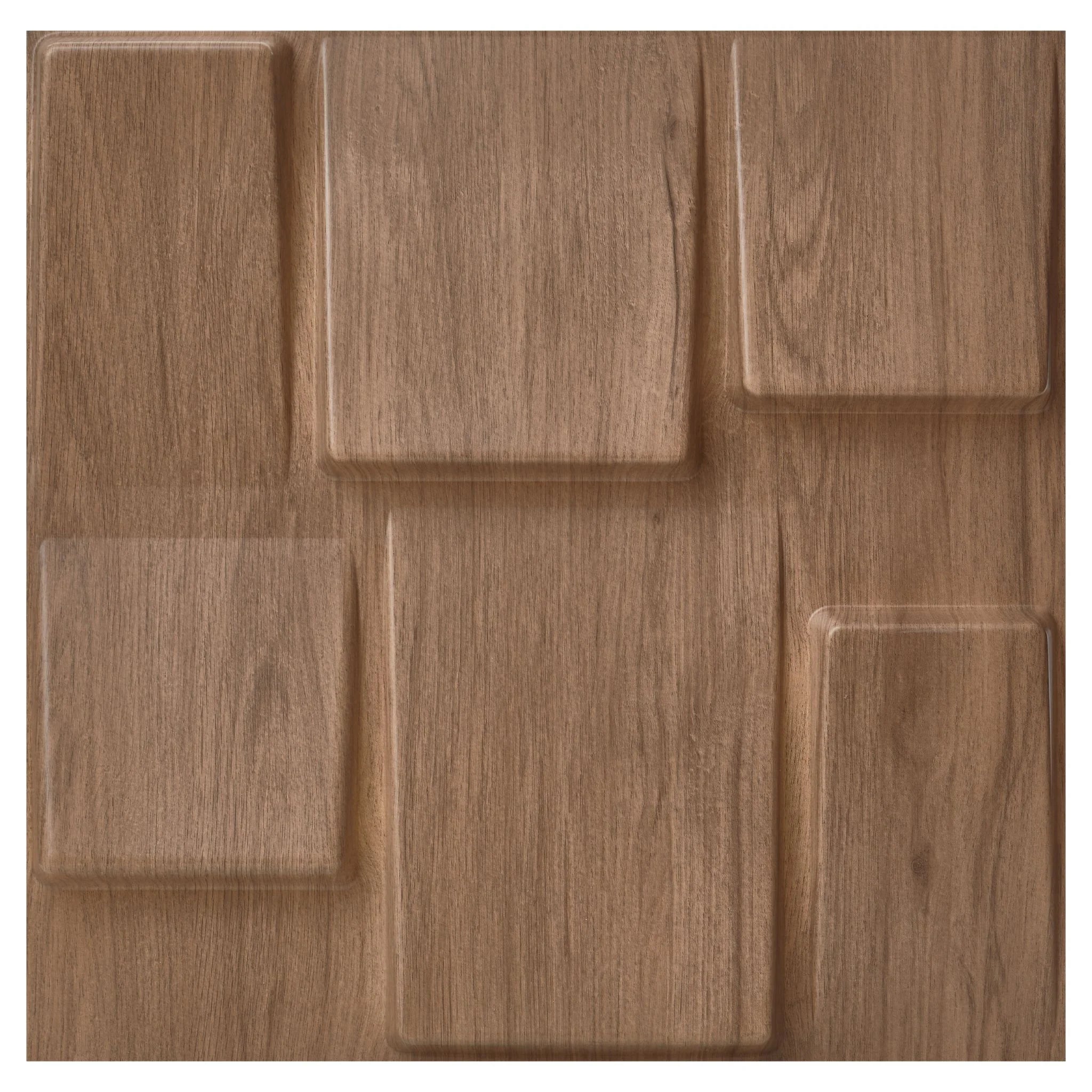 Matte Wood Geometric Squares - PVC Wall Panel