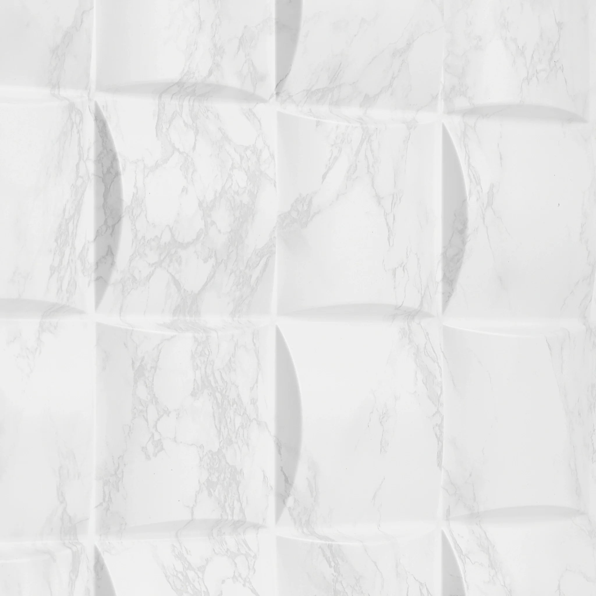 Close-up of marble PVC wall panel with curved square design