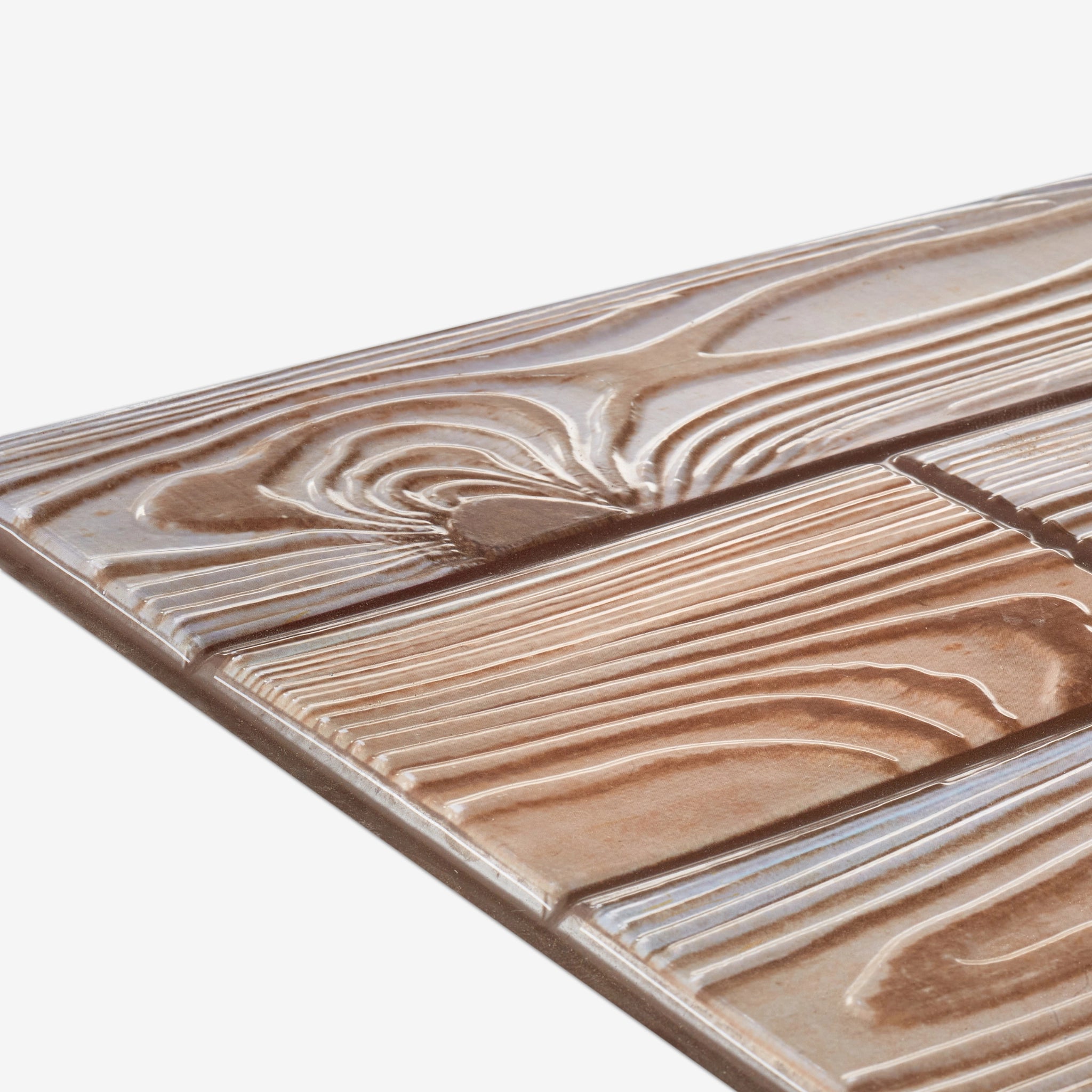 Closer look of the brown 3D wall panel