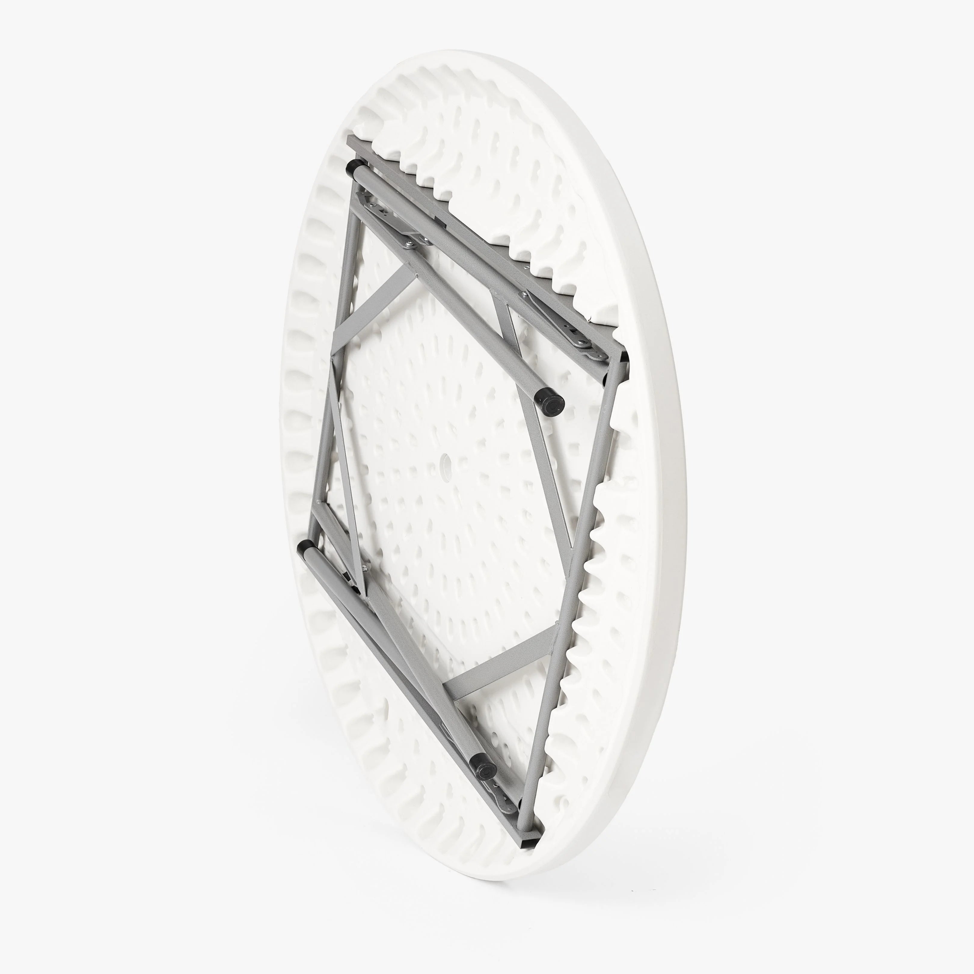 close up of white round table surface