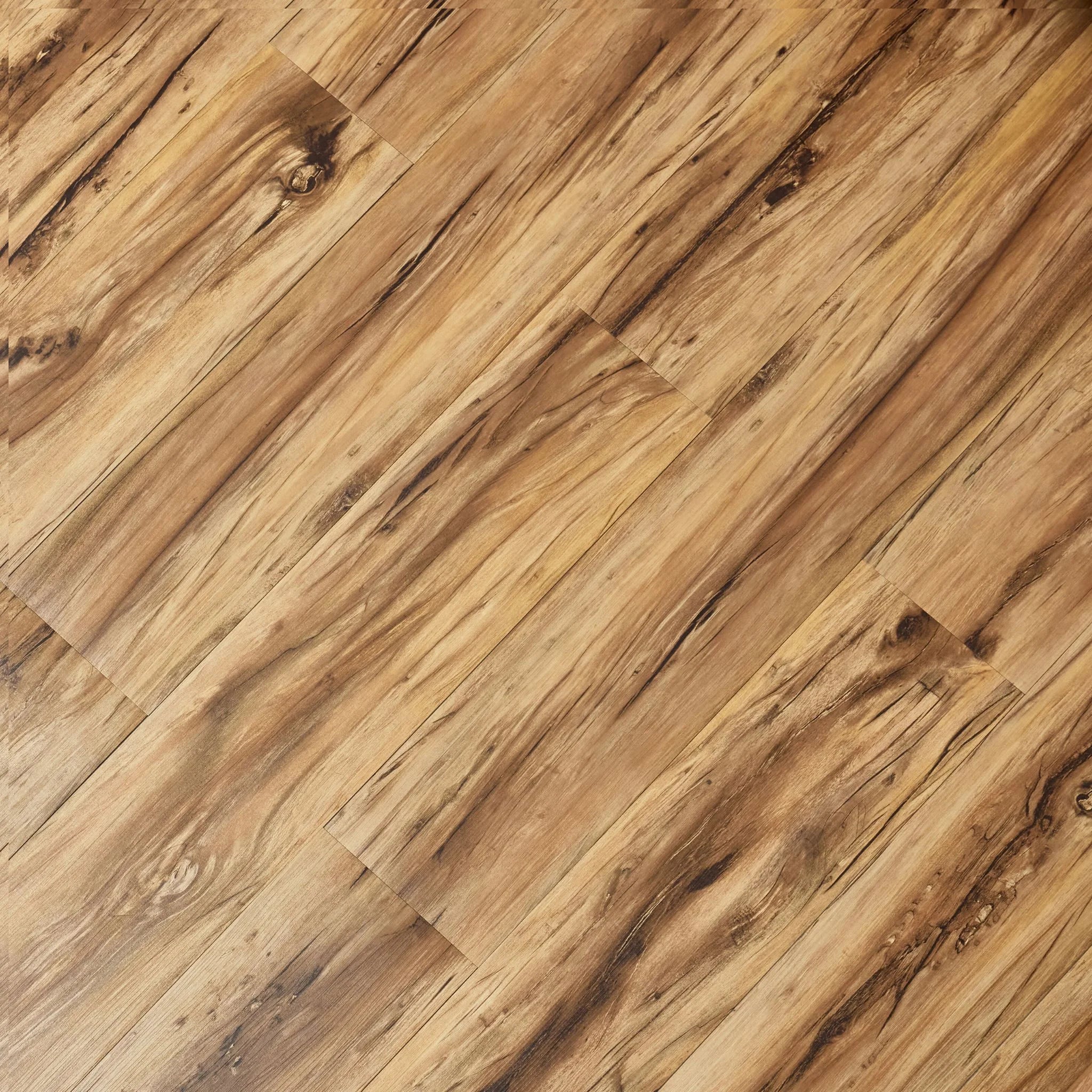 close-up of a wood-effect vinyl plank natural woodgrain