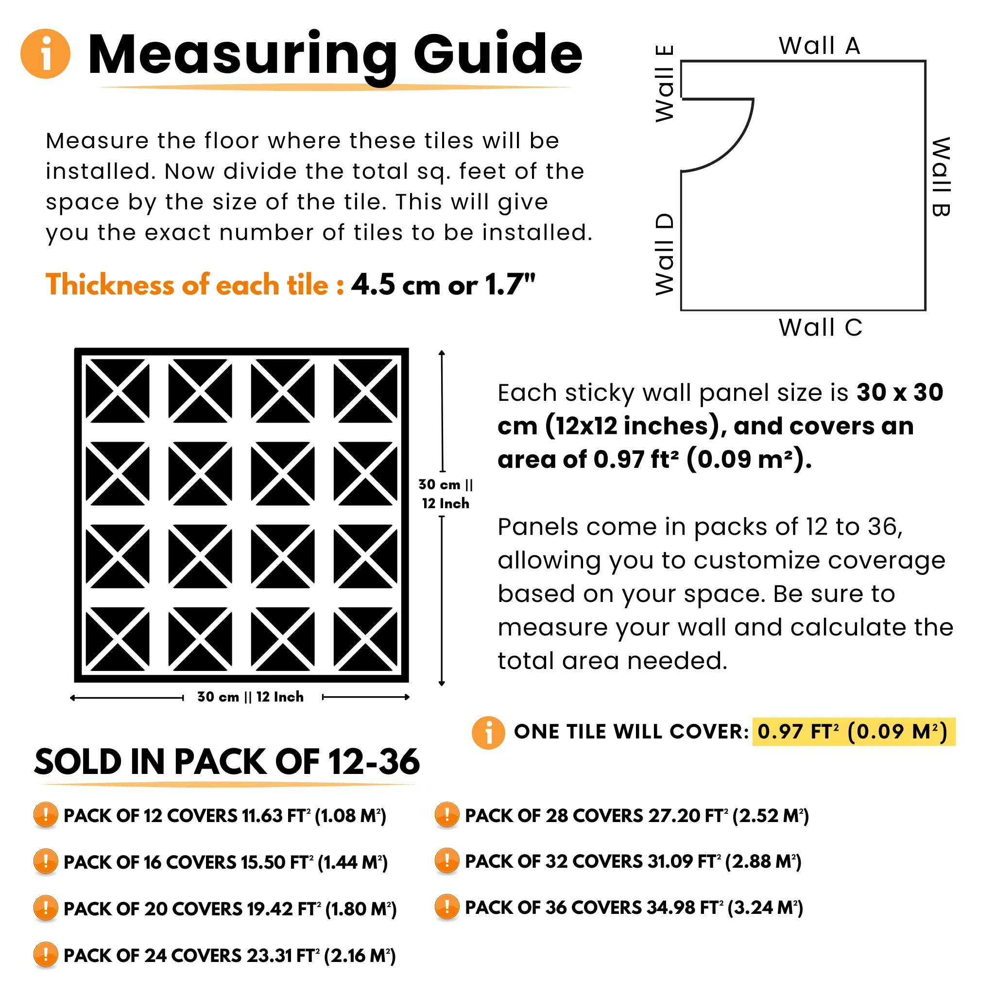 measuring guide showing how to measure for a wall sound proofing panels installation Step by step instructions for applying adhesive to sound insulation foam for better noise reduction