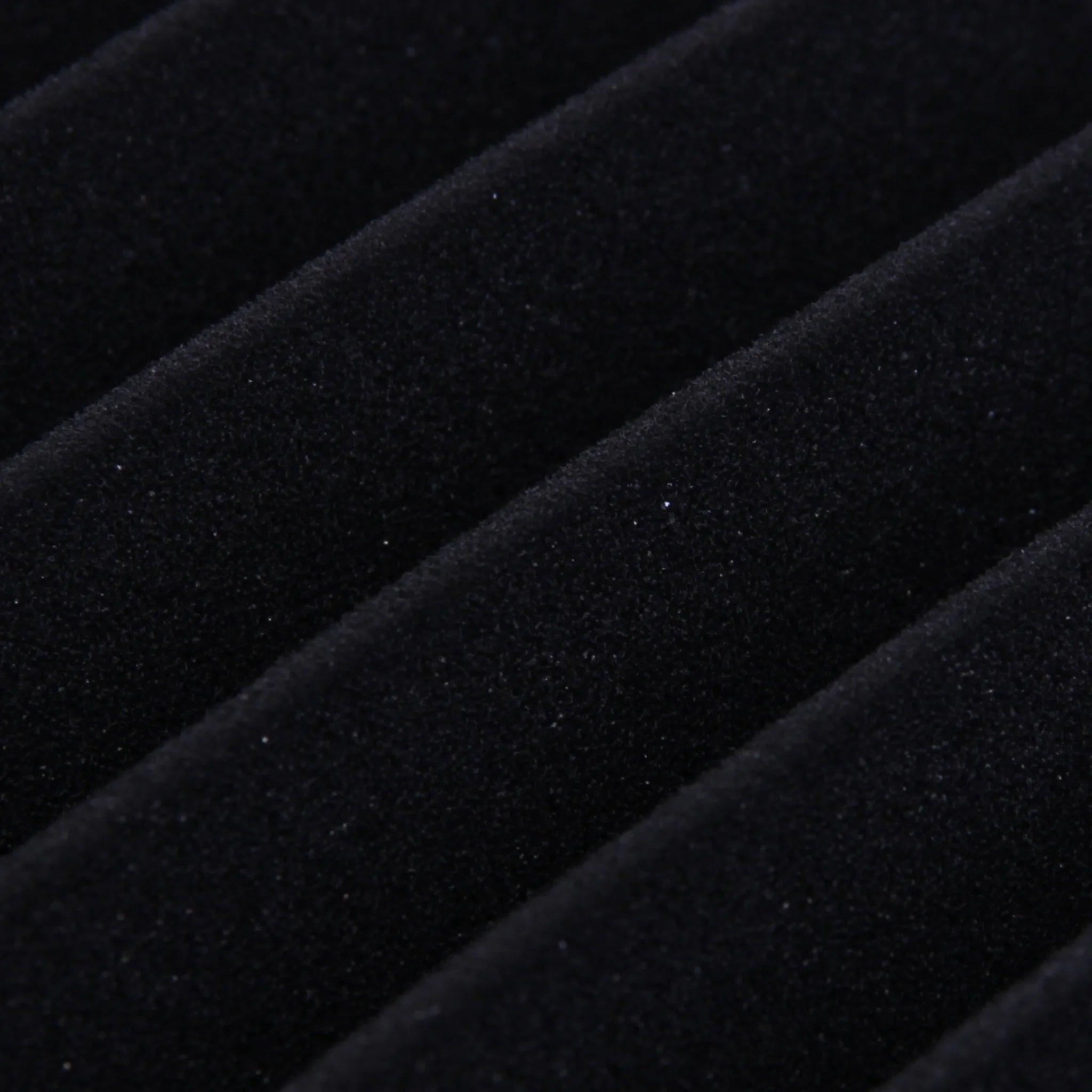 black acoustic foam panel triangular with 12 grooves shoving its unique texture