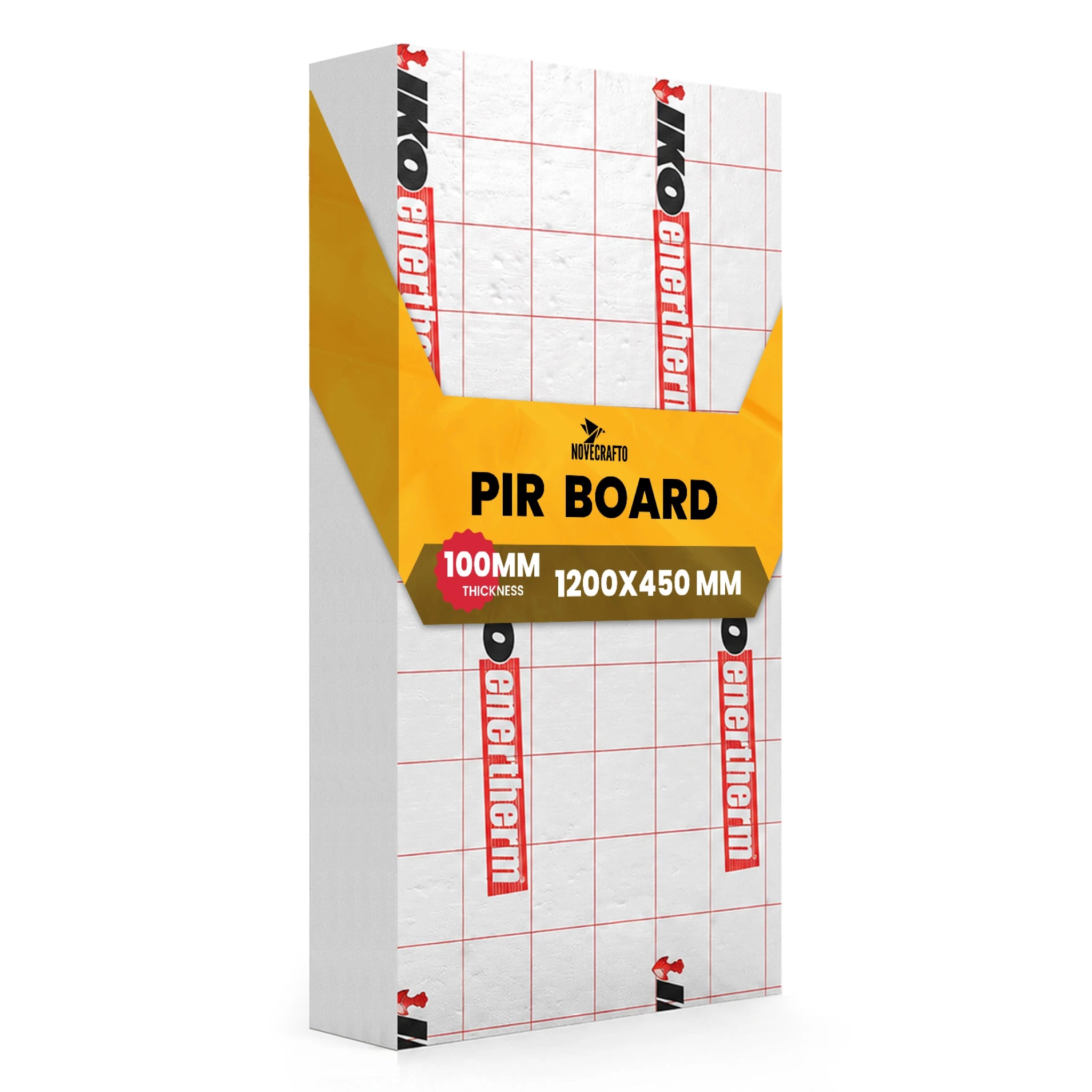 PIR insulation board with product label