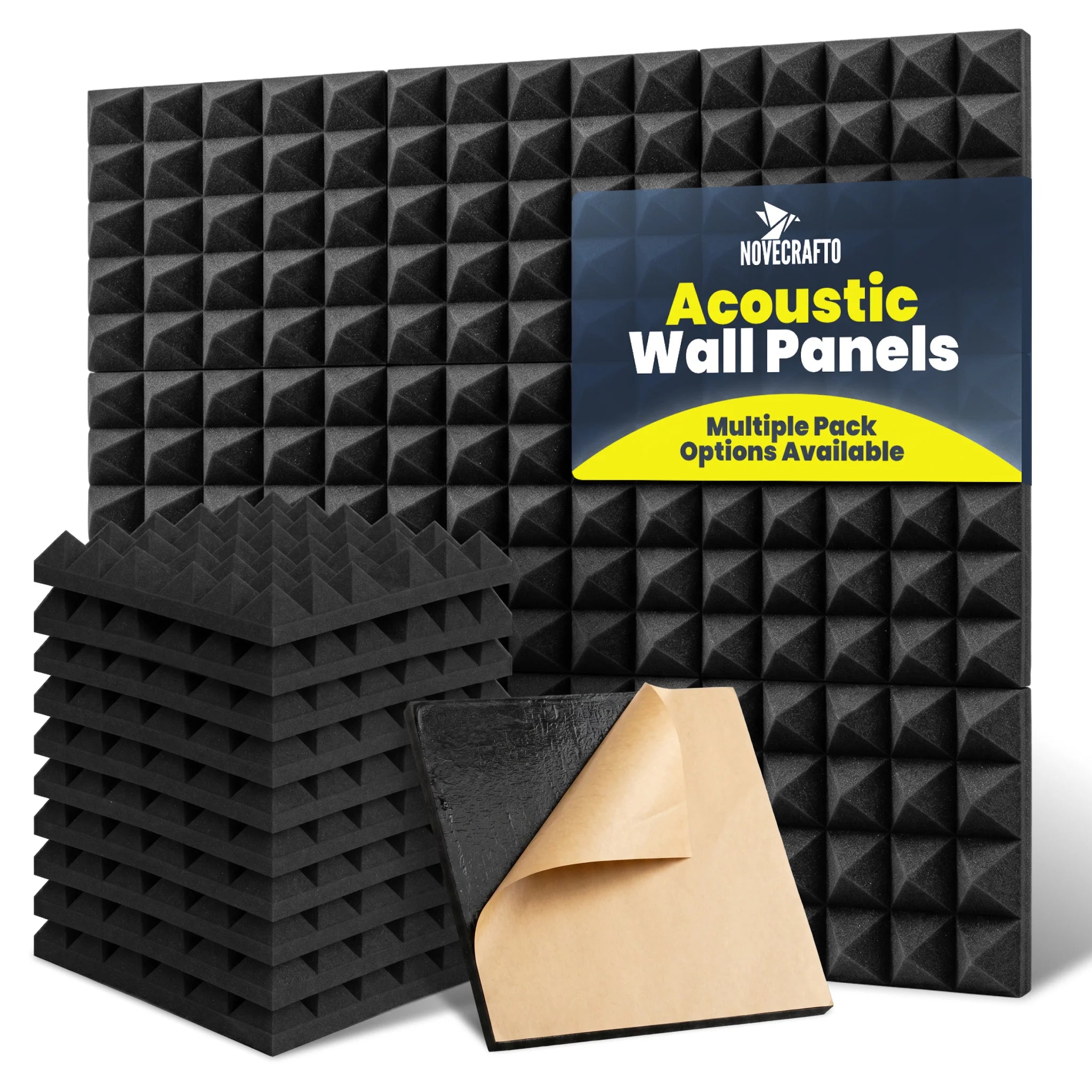 Acoustic wall panels stack with peel back corner