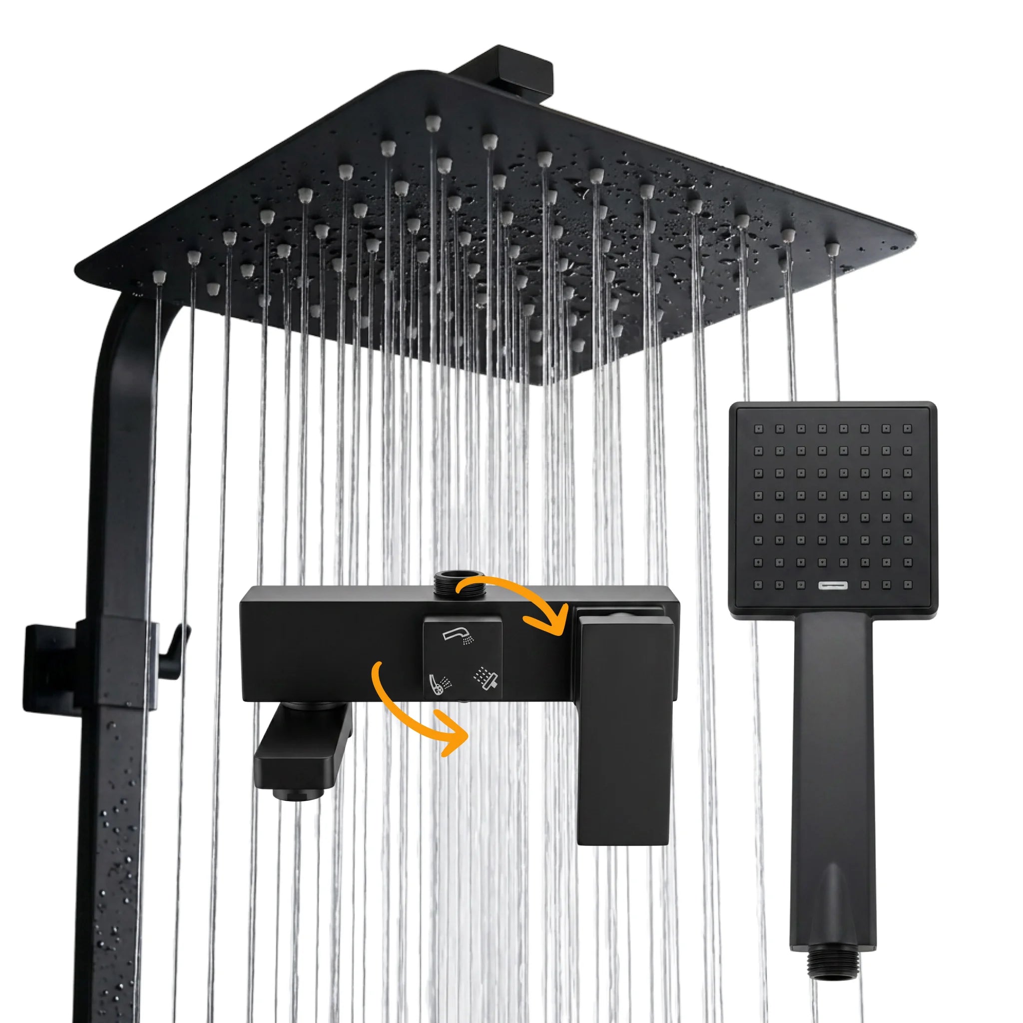 Rainfall shower system with hand shower