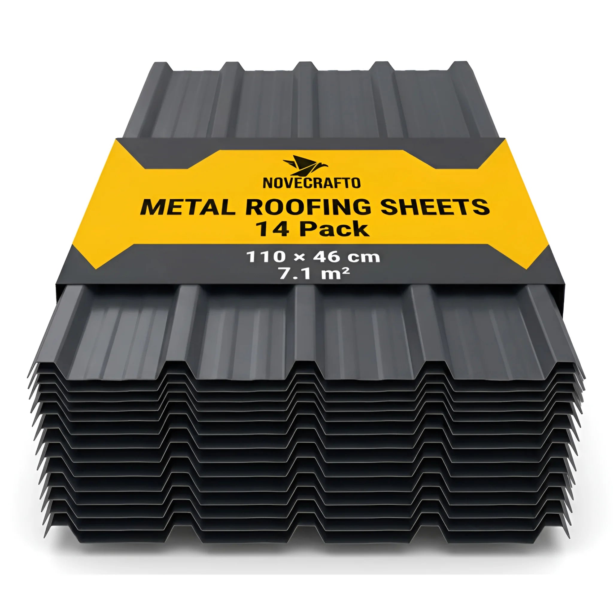Dark grey corrugated metal roofing sheets